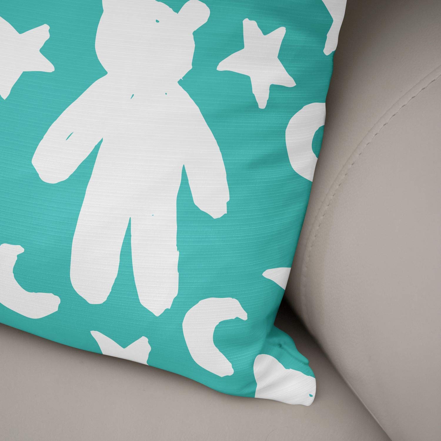 BonaMaison Fodera per Cuscino Turchese e bianco Cotone e Copricuscini Federa per Divano Casa Soggiorno Camera da Letto Decorazione Interni ed Esterni, Dimensioni: 43x43 - Prodotta in Turchia