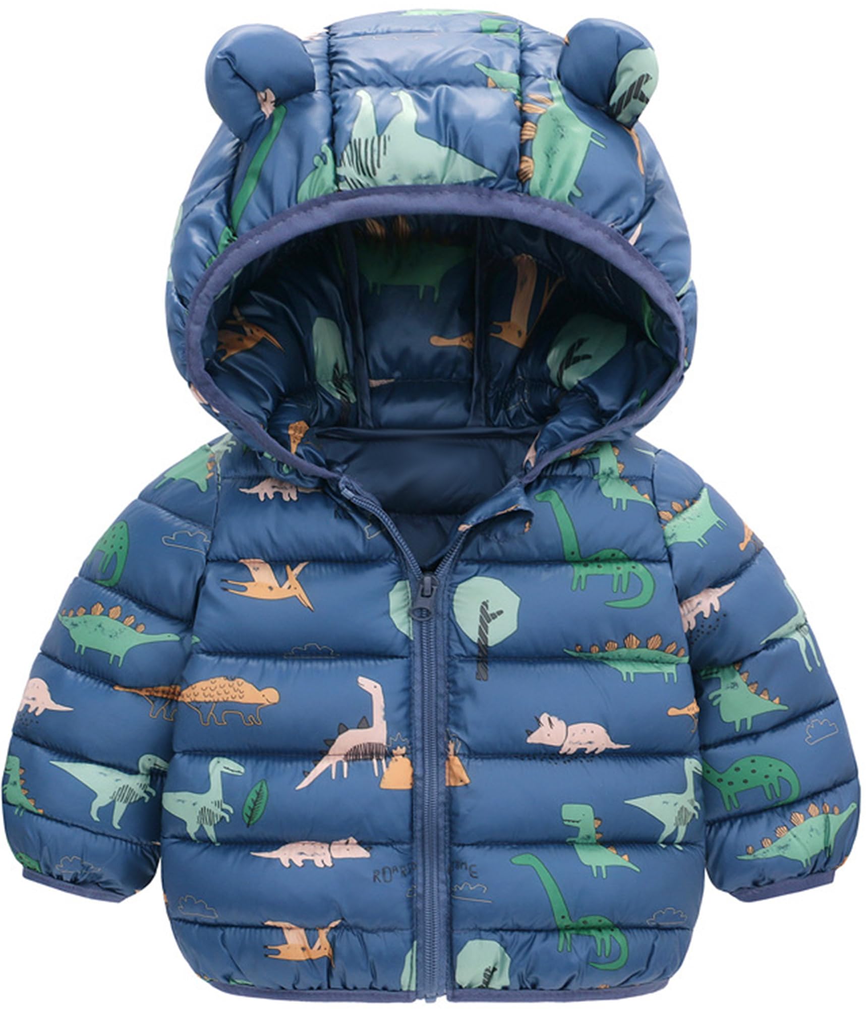 Happy Cherry Bébé Doudoune Manteaux à Capuche Garçons Duvet Blouson d'Hiver Manches Longues Filles Chaud Matelassé Veste de Neige Léger pour Enfant 9 Mois- 4 Ans