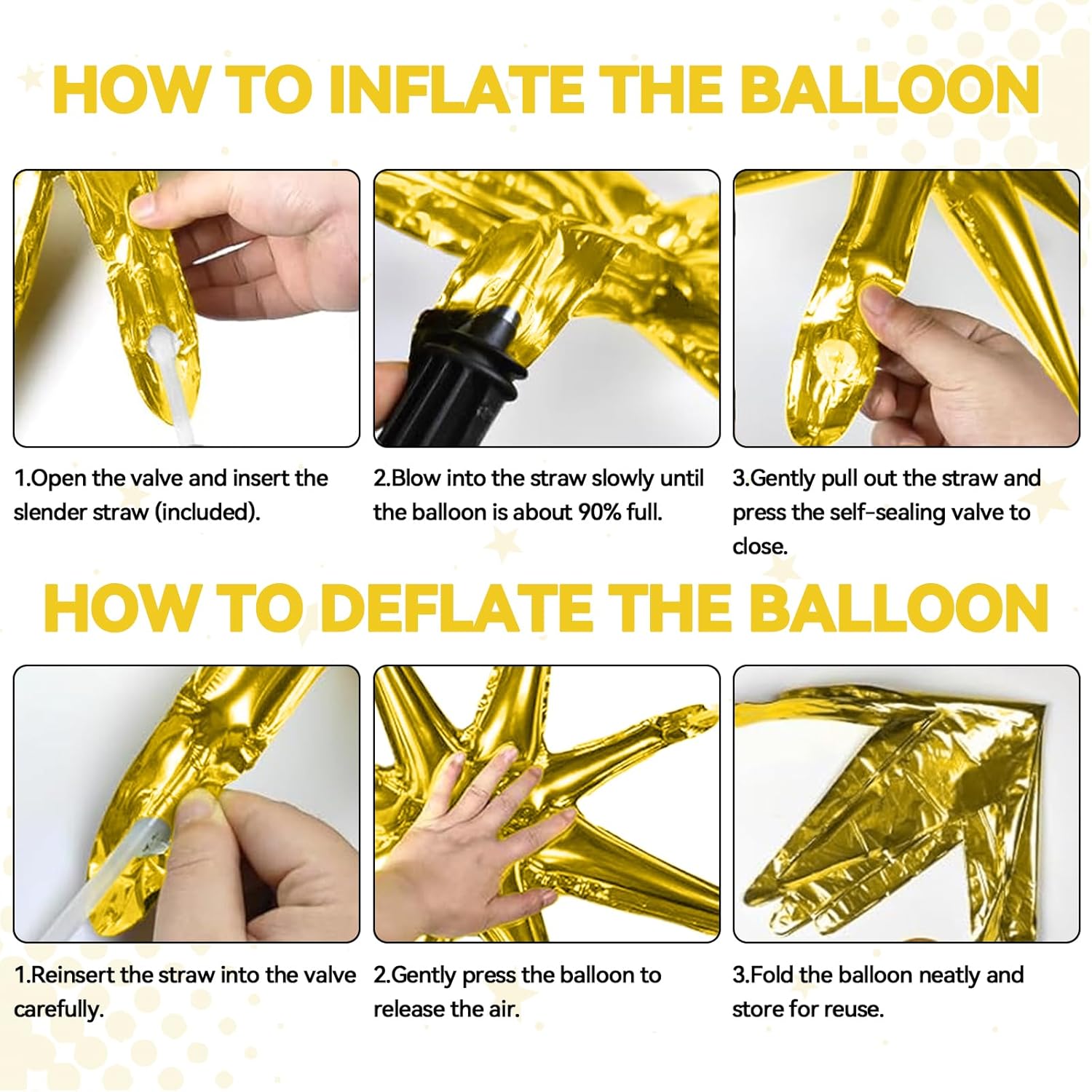 18 Pcs Black Gold Star Balloons, Gold and Black Balloon with 6 Pcs 22-Inch Explosion Star Balloons 12Pcs 10-Inch Four Pointed Stars Foil Balloon for Anniversary Disco Birthday Party Decorations