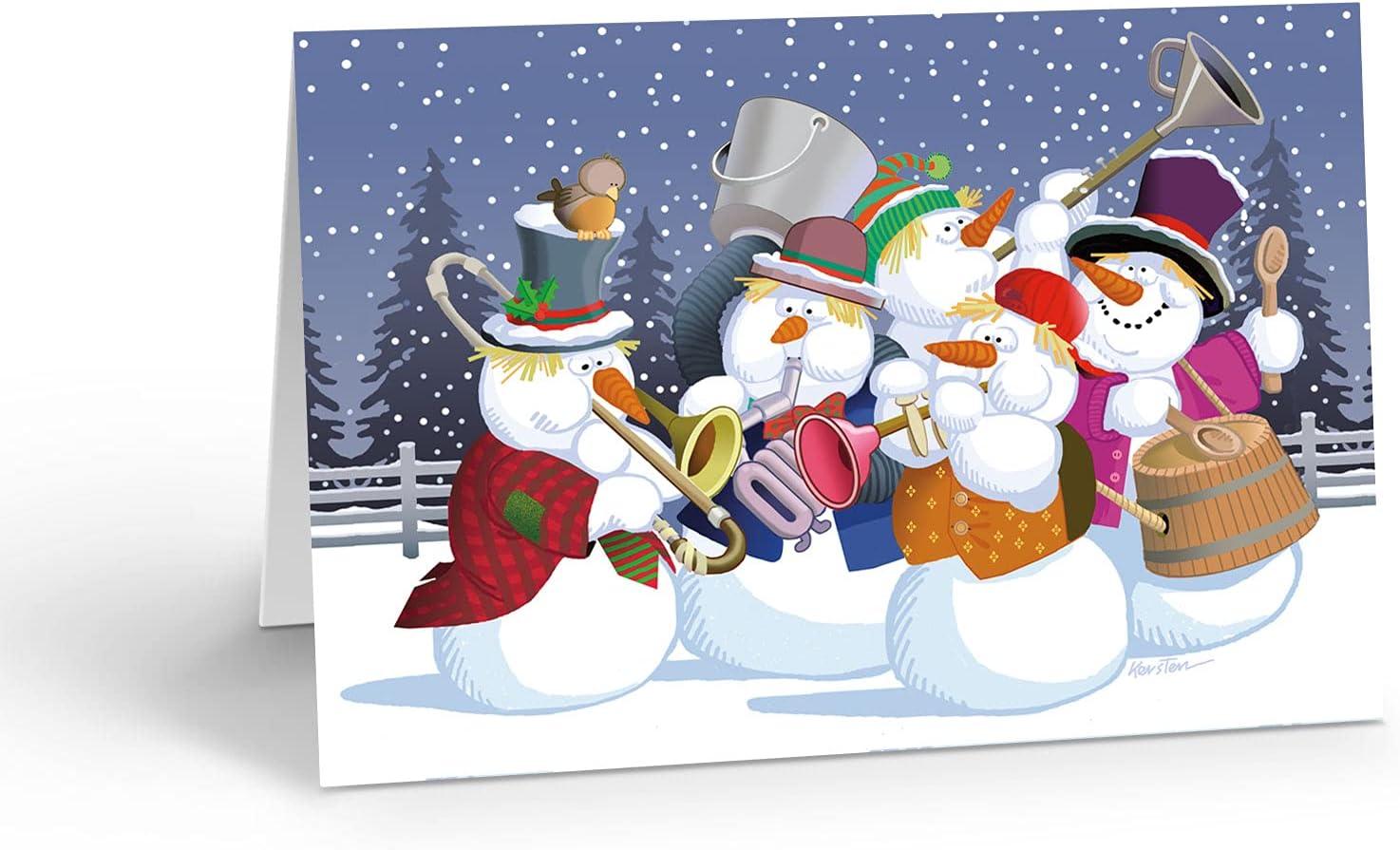 Stonehouse Collection – Christmas Cards Boxed with Envelopes, Music Band Christmas Cards, Happy Holidays Cards, Funny Santa Holiday Greeting Card, Boxed Christmas Cards – Set of 18