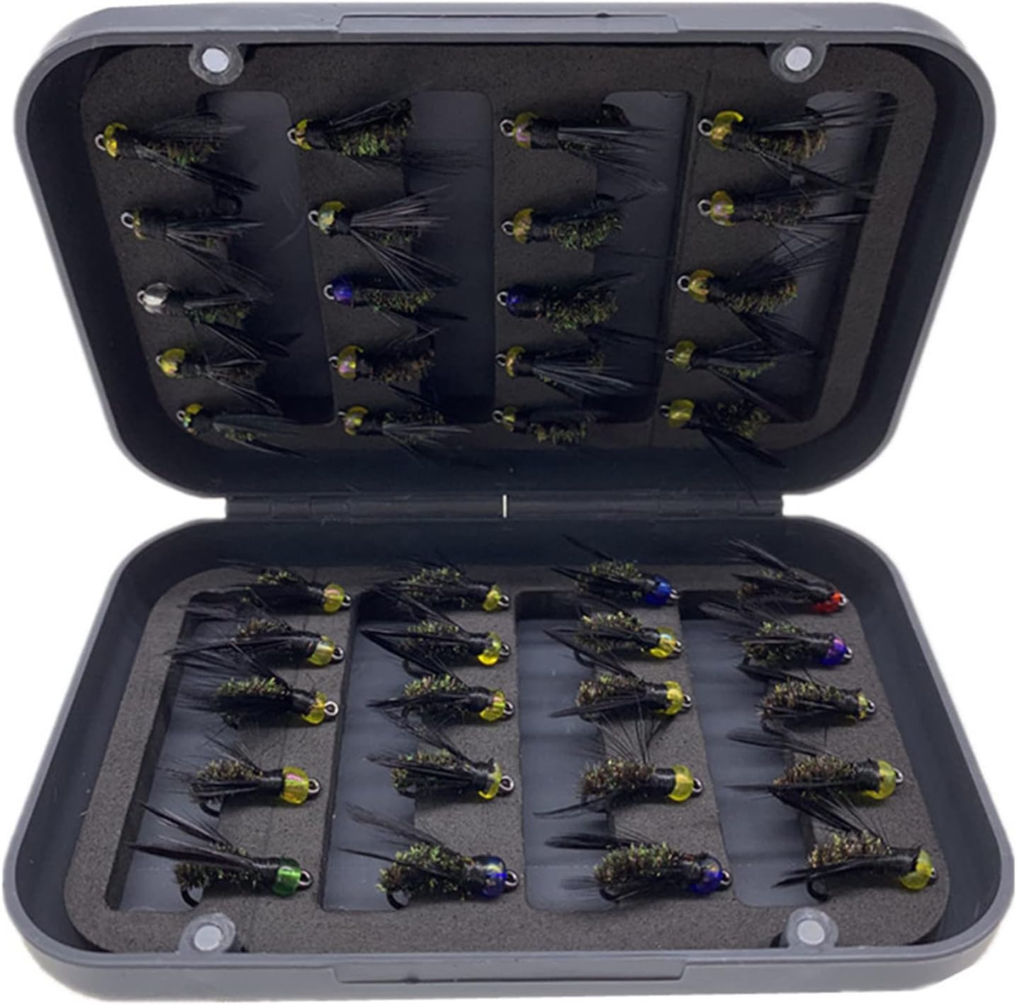 24Pcs Fly Fishing Flies Trout Lures Fishing Tackle Fly Fishing Flies with Boxed Trout Bass Artificial Fish Bait