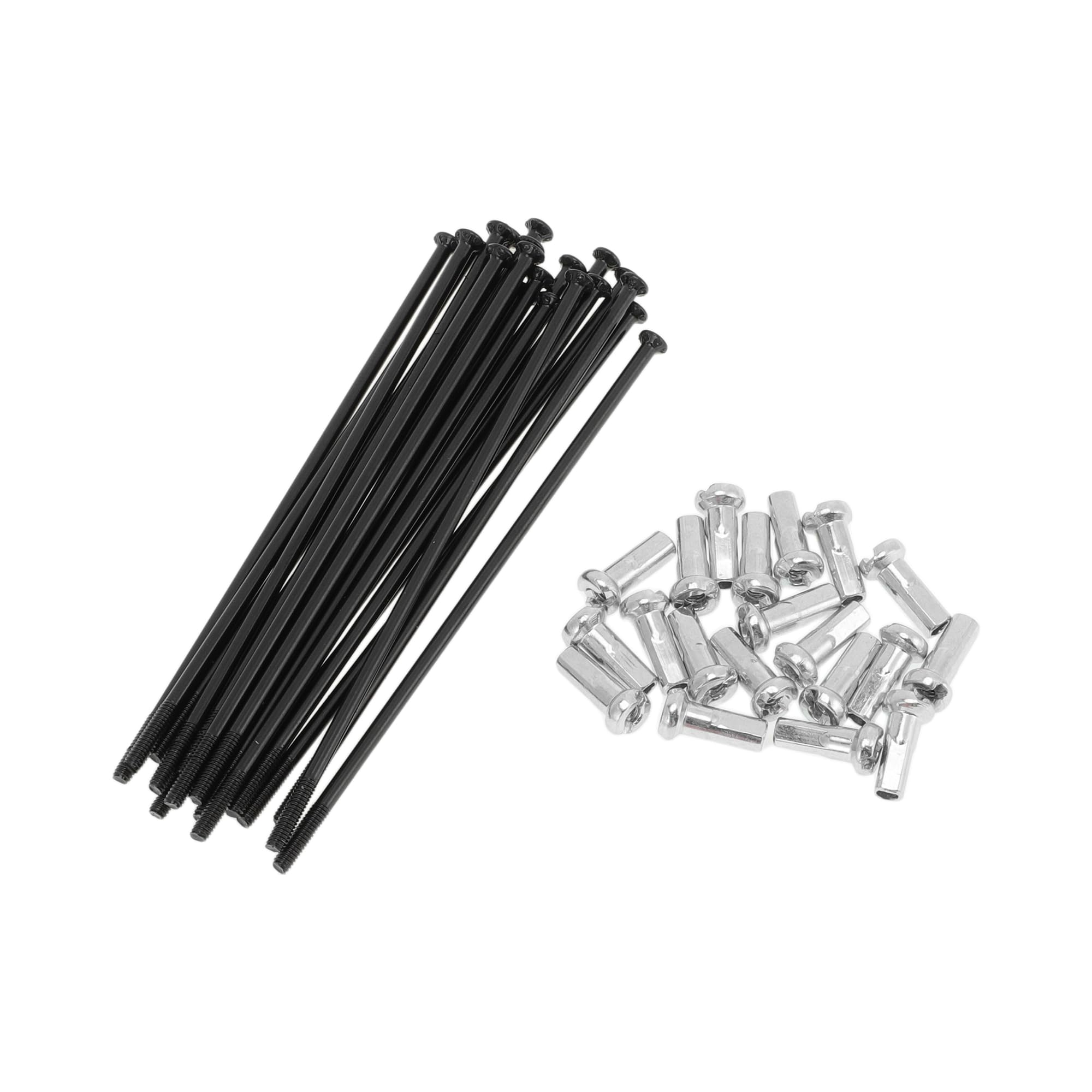 Motoforti 20 Set 14G Straight Pull Bicycle Spokes 80mm Straight Pull Bike Wheel Spokes Carbon Steel Black