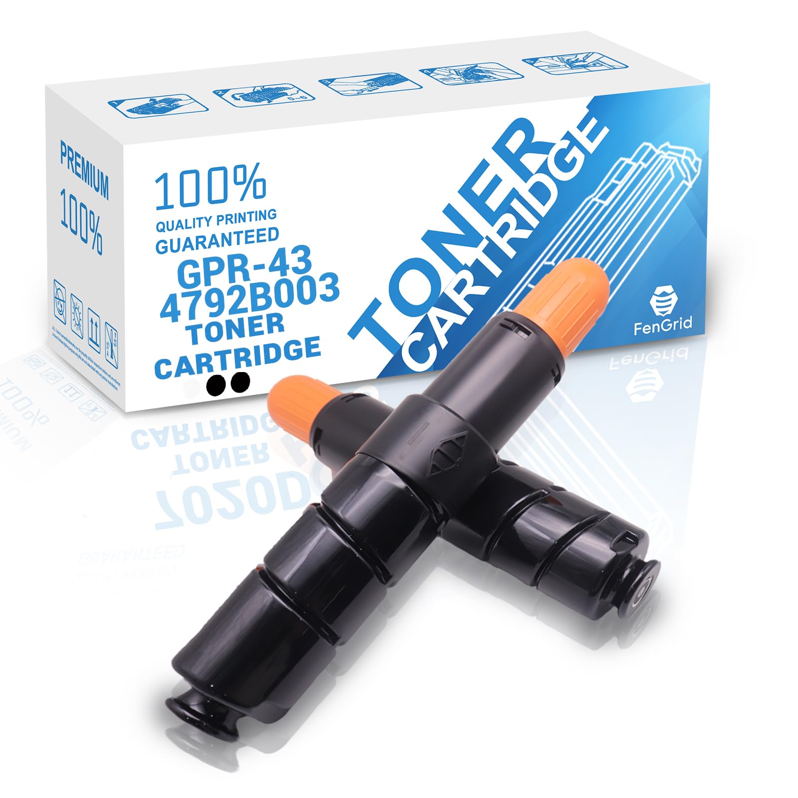 FenGridGPR-43 GPR 43 Black Toner Cartridge 4792B003AA Replacement for Canon imageRunner Advance 4025 4035 4225 4235 Printer(2 Pack)