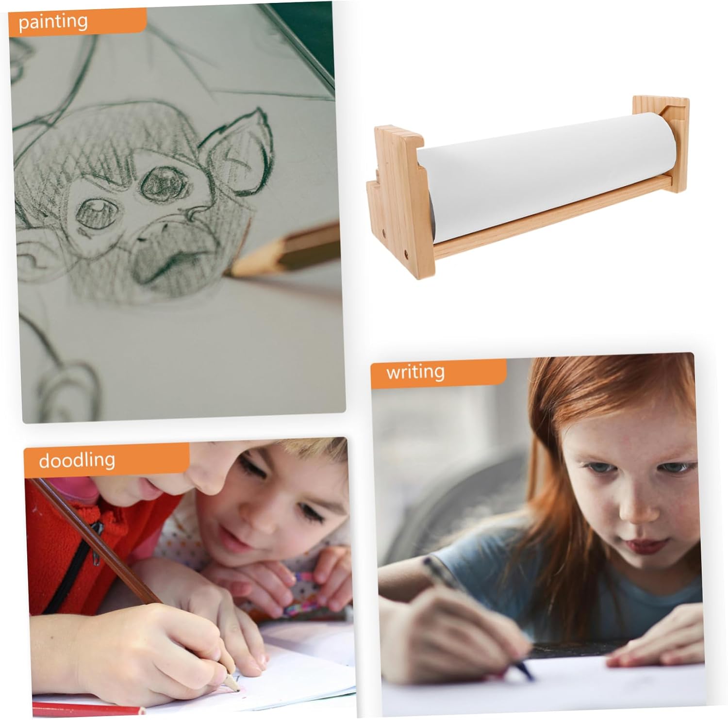 Boys and Girls Art Easel Paper Roll Mini Easel Set for Party Tabletop Paper Roll Display Painting