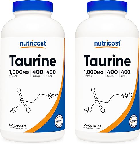 Nutricost Taurina 1000 mg 400 cápsulas (2 botellas)