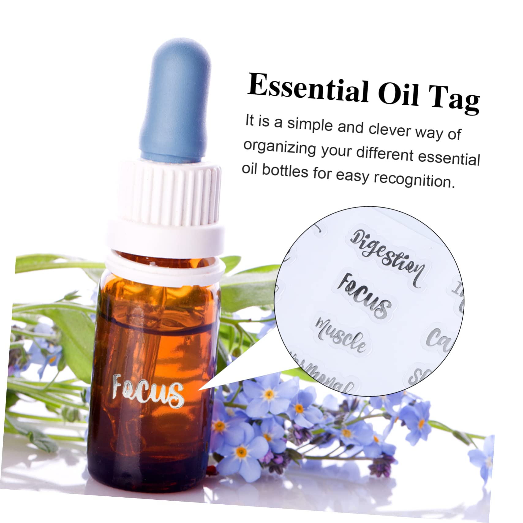 NUOBESTY 36fogli Etichette Adesive Per Bottiglie Di Cosmetici e Oli Essenziali Confezione Da Impermeabili e Facili Da Applicare Per Identificare Profumi e Prodotti Cosmetici
