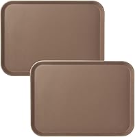 Vista 18 de CURTA Paquete de 2 bandejas antideslizantes de grado restaurante, NSF, ovalada de 19 x 23 pulgadas, bandeja de servir de plástico con forro de goma