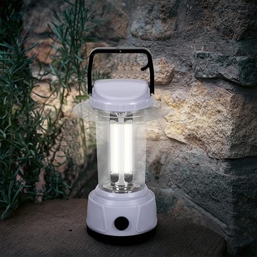 Miniatura 8 de DOZAWA Linterna LED de camping, 2000 lúmenes, luces de campamento alimentadas por pilas, luz de emergencia súper brillante con gancho, 5 modos de