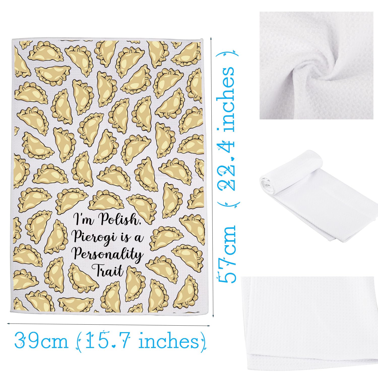 VAMSII Pierogi Kitchen Towels Pierogi Lover Gifts Polish Dumplings Housewarming Towel Polish Food Lover Gift Polska Themed Gift (USPierogiTowel)