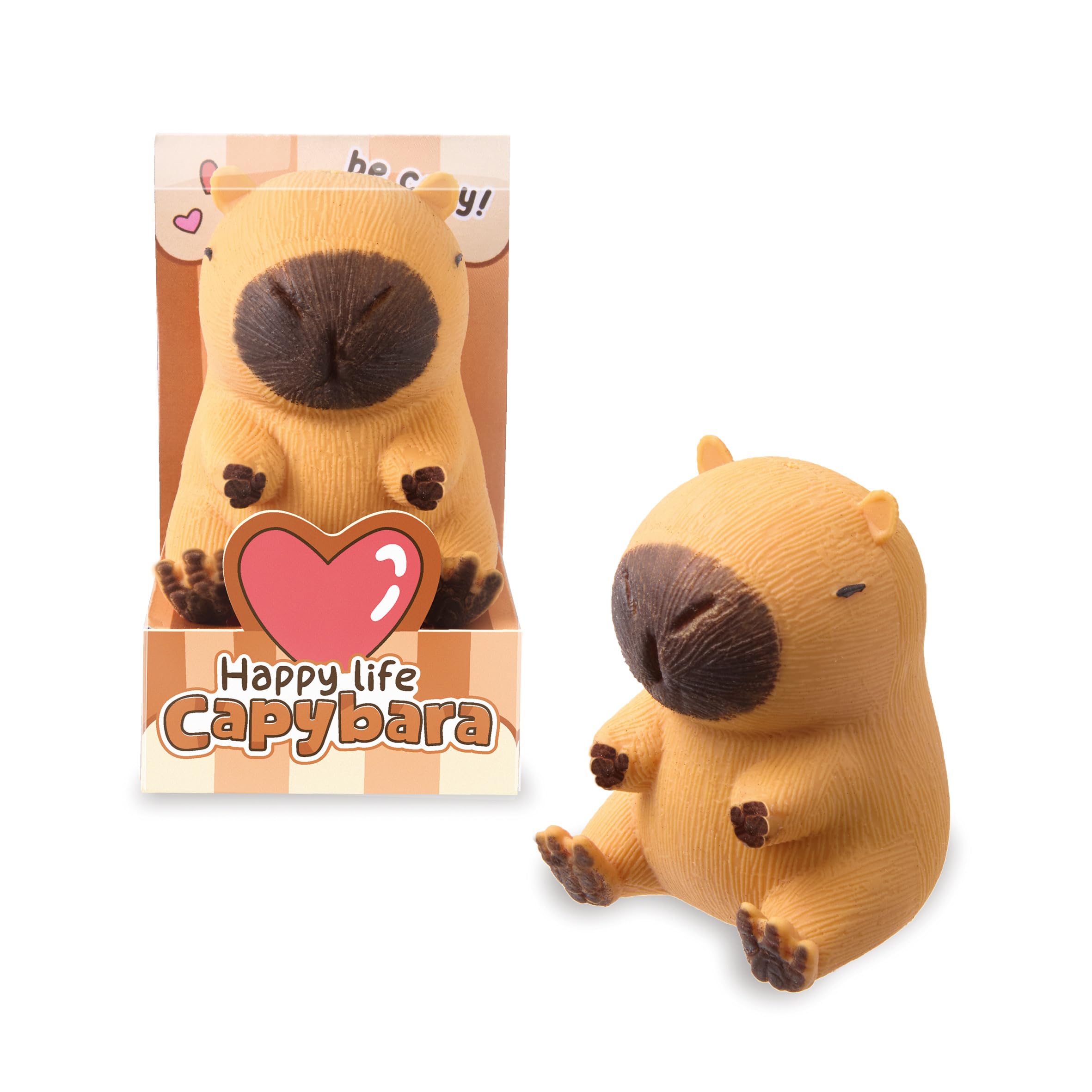 TRENDHAUS 968487 Capybara Love Squeeze, 12 sztuk po 4,2 x 5,8 x 4,3 cm, Squishy w kształcie Capybara, piłki antystresowe dla dzieci i dorosłych