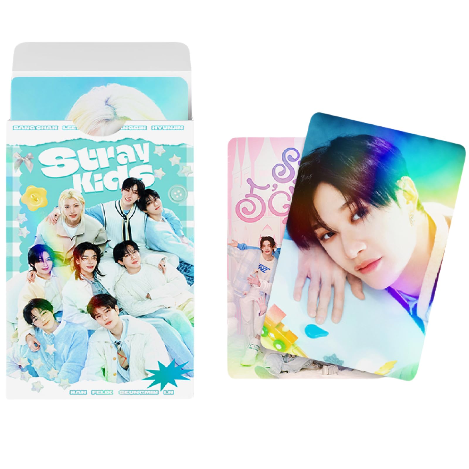Set di 3/175 fotocard laser per bambini randagi Kpop Mixtape: Dominate Album Cards ATE Photocards Over The Rains Cartoline Straykids 2025 Saluti della stagione Stray Kids Merch regalo per soggiorno