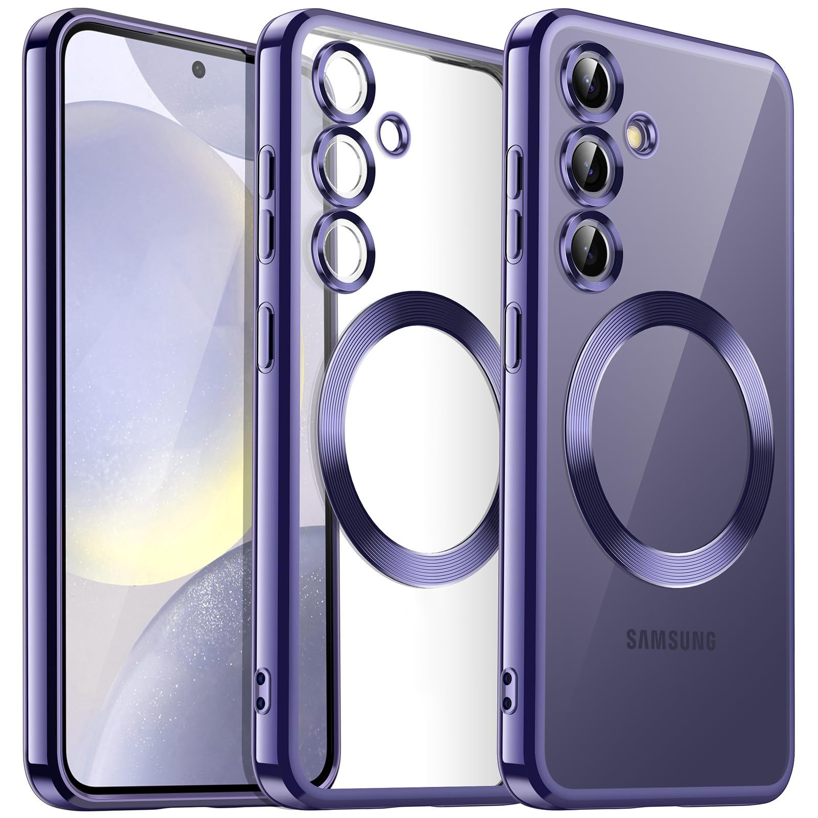 JETech Soft Clear Case for Samsung Galaxy S24 6.2-Inch, Camera Lens Full Protection, Compatible with MagSafe Wireless Charging, Shockproof