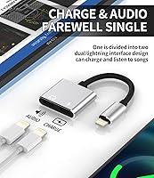 Vista 7 de Adaptador de carga de audio para iPhone 2 en 1, adaptador de carga de audio para Apple MFI, certificado MFI, conector de cable AUX para 14 13 12 11