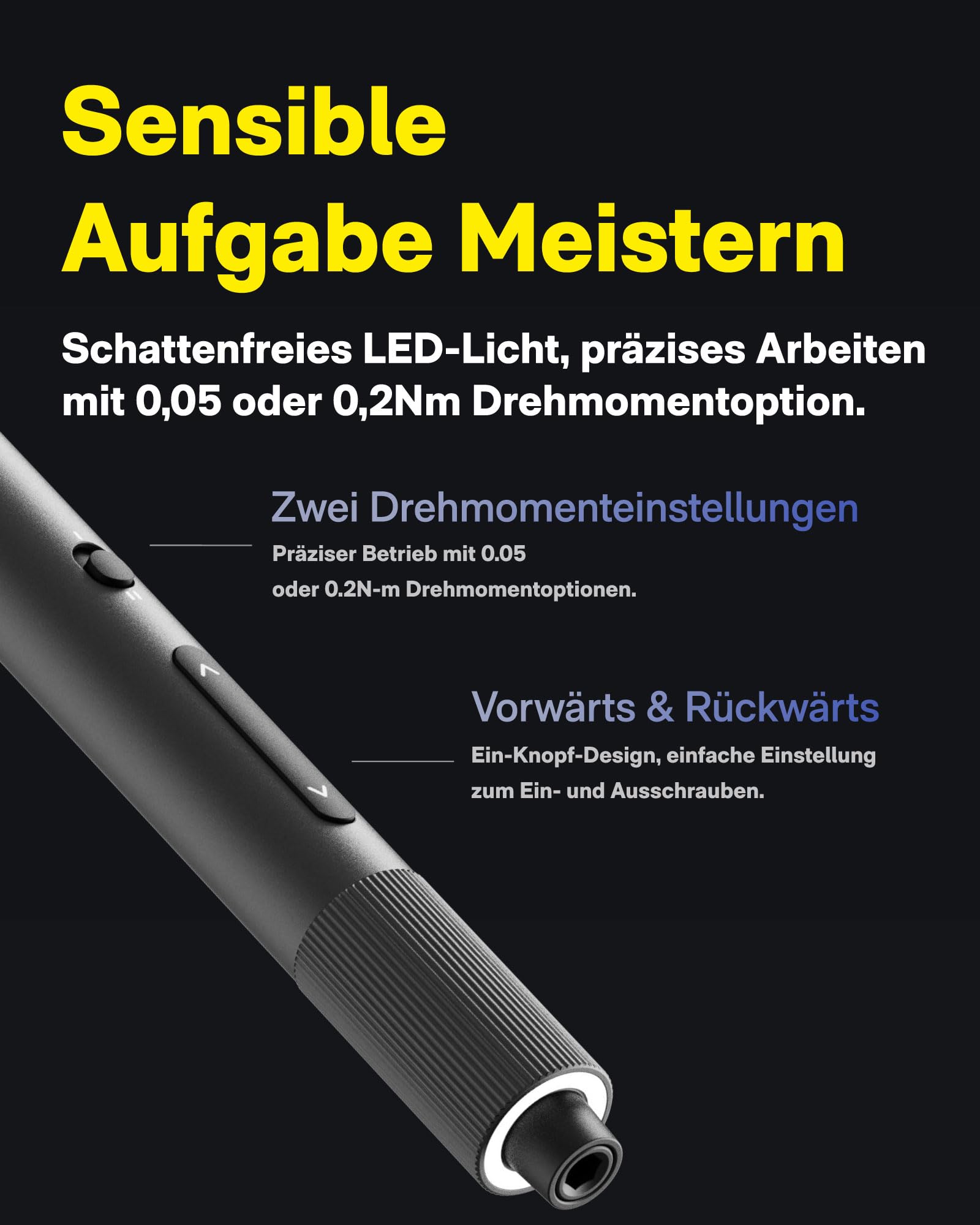 HOTO Feinmechaniker Akkuschrauber Set, Mini Elektrischer Schraubenzieher | Elektro Präzisions Schraubendreher für Brillen, Uhr, Handy, PC, Ideal für Reparatur, S2-Stahl, 25 Bits ADV