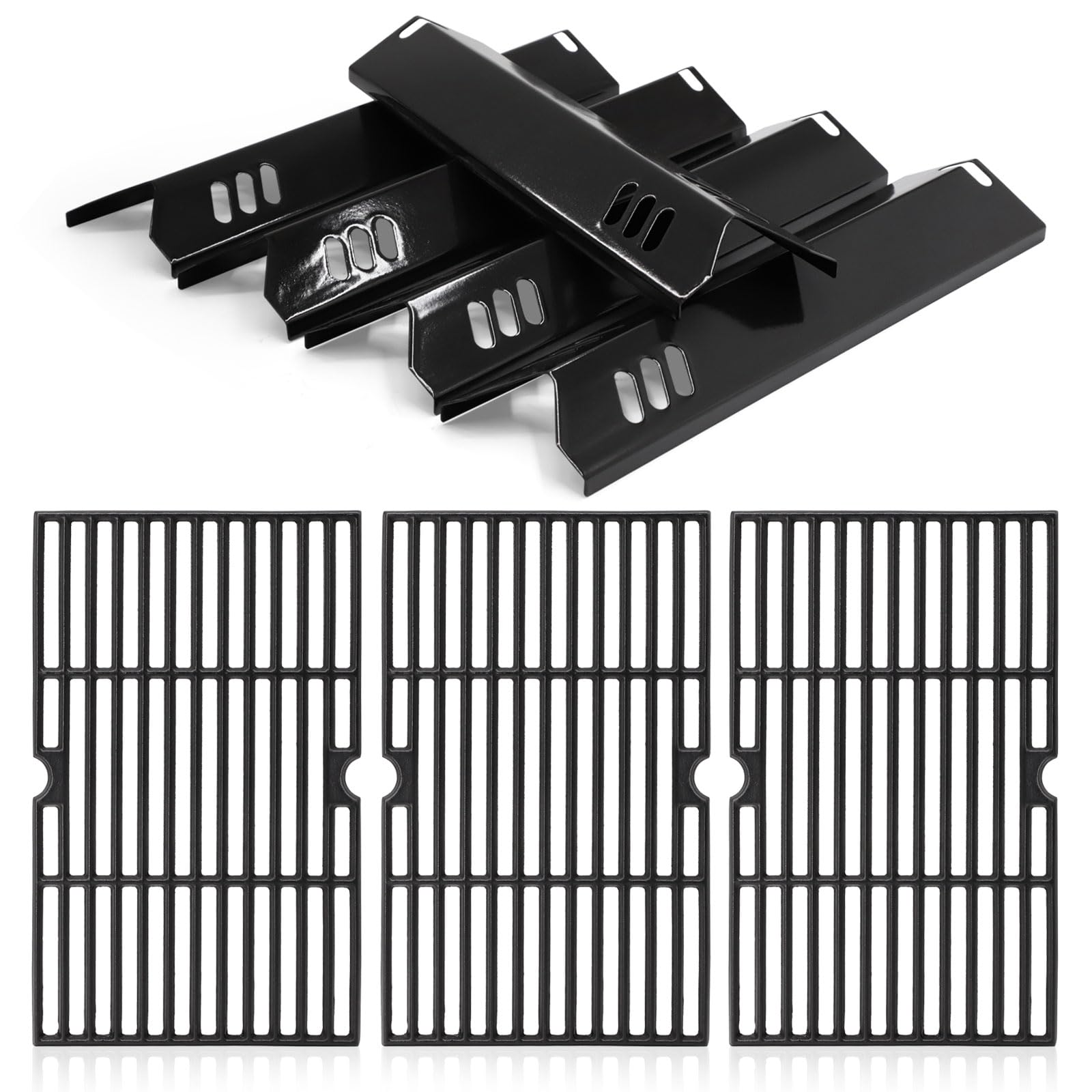 Criditpid Grill Replacement Parts for Dyna Glo DGF510SBP, DGF510SSP, DGF493PNP-D, Backyard Grill BH13-101-099-01, BH15-101-099-02, Uniflame GBC1059WB. Grates, Heat Plate for Dyna-Glo Grill 5 Burner
