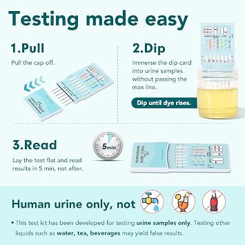 Easy@Home 7 Panel Multidrug Screen Test - Urine Drug Testing Kit, 5 Pack