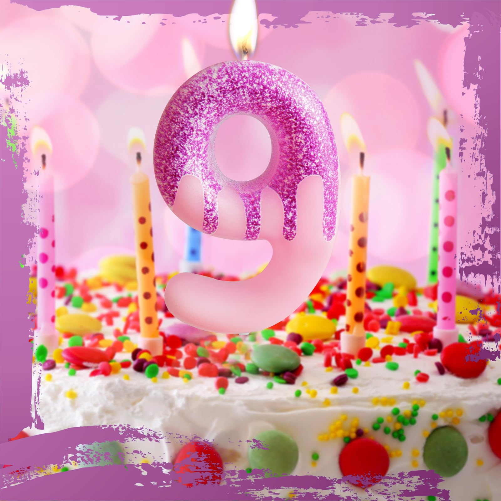 Amazon.com: Zi Lan Pink 13th Birthday Candles Purple Pink Number