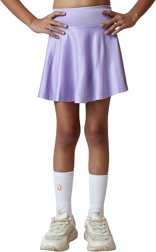 UMILDO Girls Activewear Skorts – Solid Sports Skorts with Convenient Pockets and Built-in Shorts for Tennis Skating &amp; Danc...