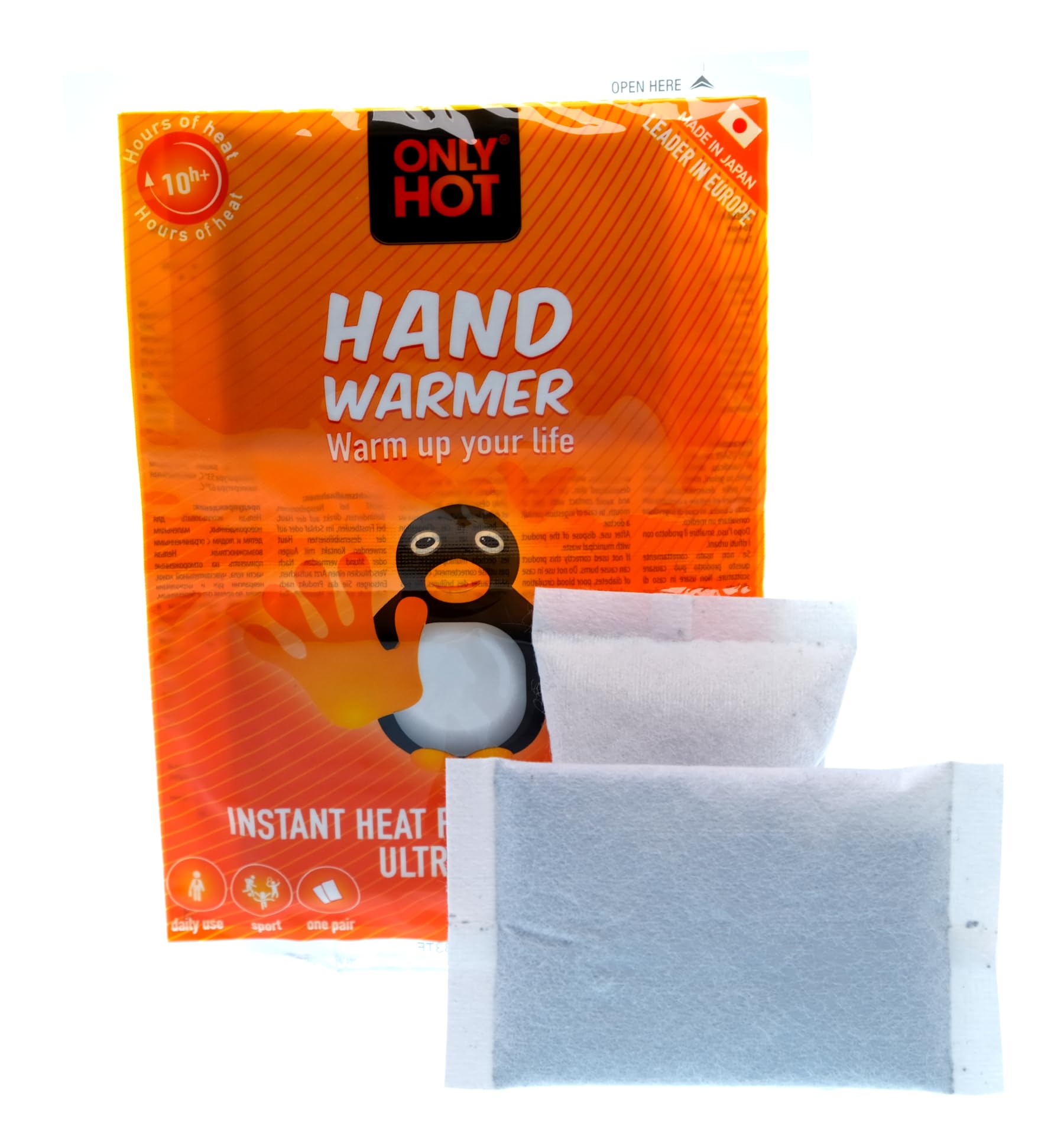 OnlyHot: 40 pares de calentadores de manos, que duran más de 10 horas, desechables, paquete conveniente, natural activado al abrir el sobre