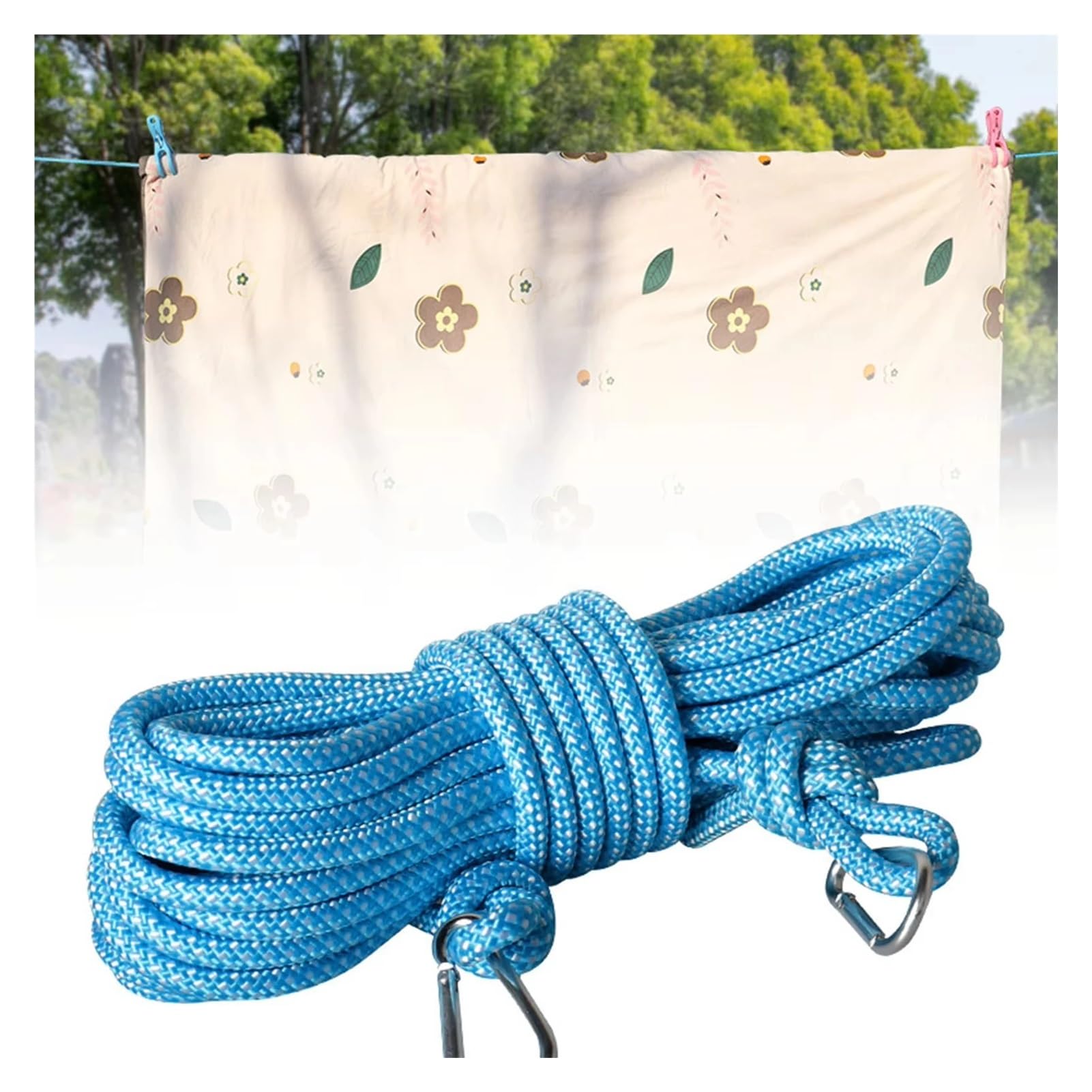 Winddichte Dicke Steppdecke Wäschetrockner Nylon rutschfeste Wäscheleinen Wäscheleine Seil Outdoor Camping Reisen
