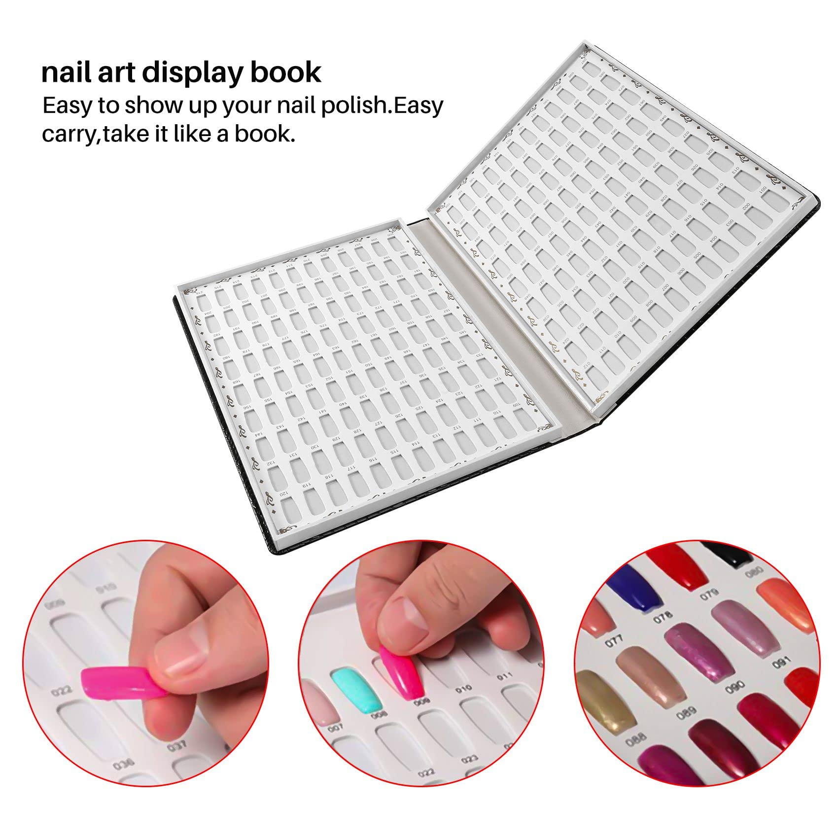 216 Colores Tablero de Exhibición de Puntas de Uñas Estante de Arte de Uñas DIY