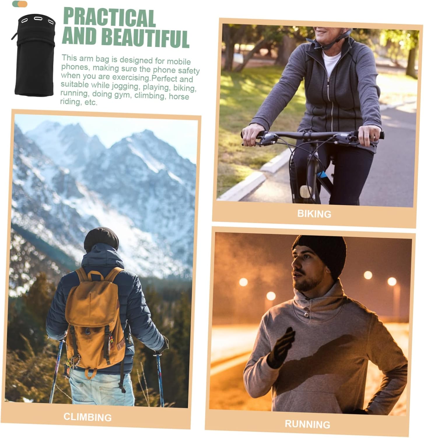 Angoily 5pcs Cell Phone Pouch Sports Arm Bag Phone Holder for Cycling Armband Cellphone Holder for Runners