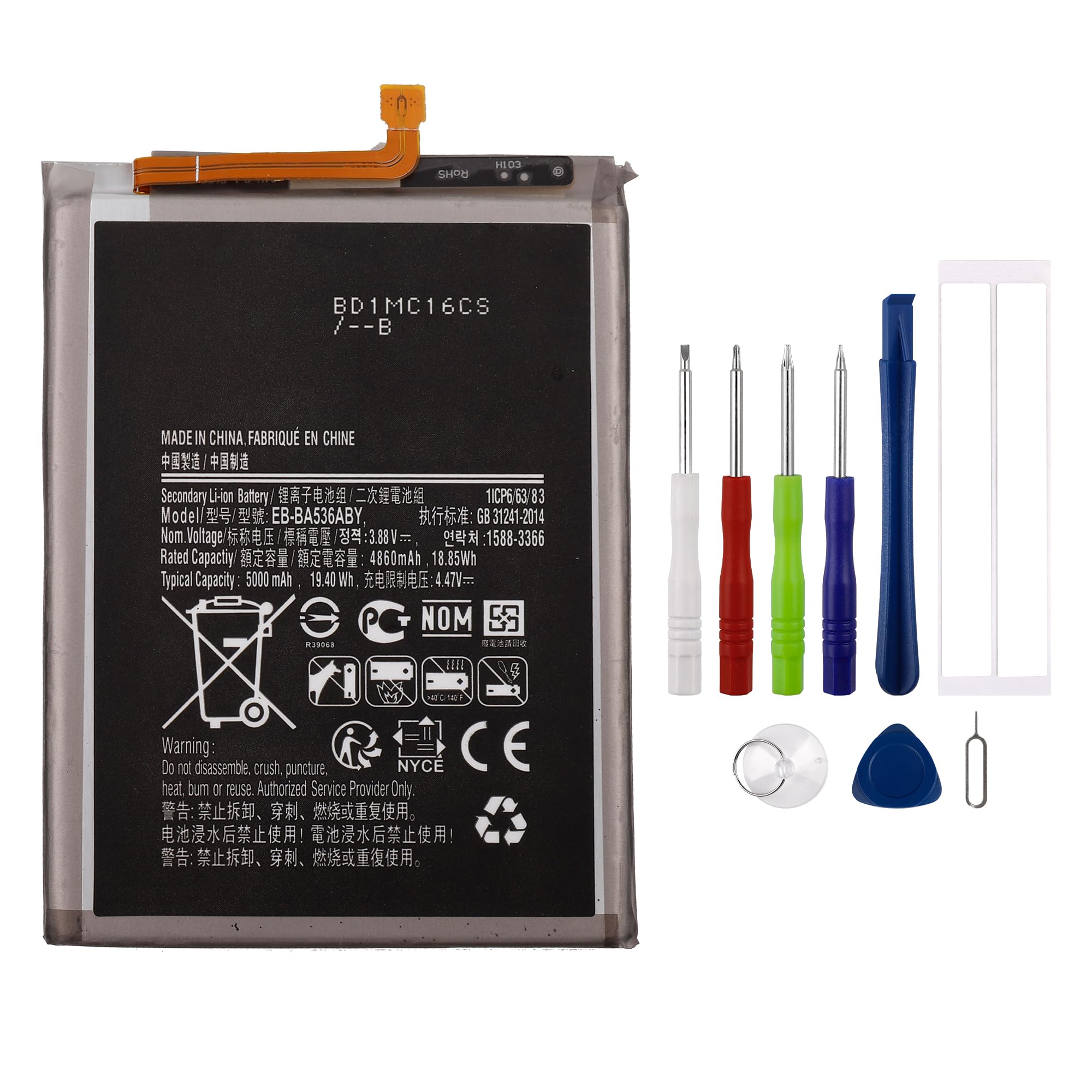 SWARK New Rechargeable Battery EB-BA536ABY Compatible with Galaxy A33 5G SM-A336E with Tools