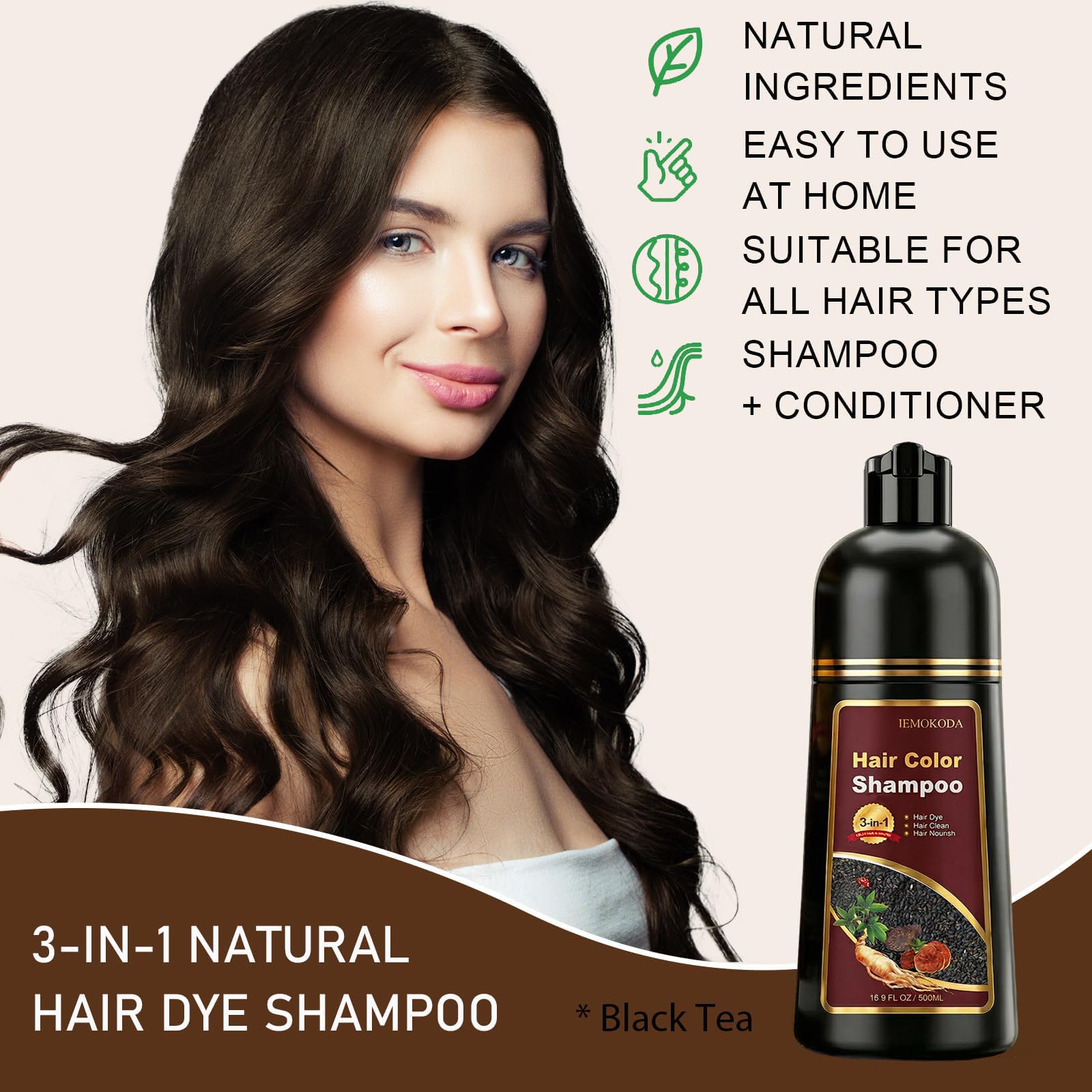 MY NATURE Color Treatment ダークブラウン 200g Amazon.com : Natural Black Tea Hair Dye Shampoo 3-in-1, 100% Gray