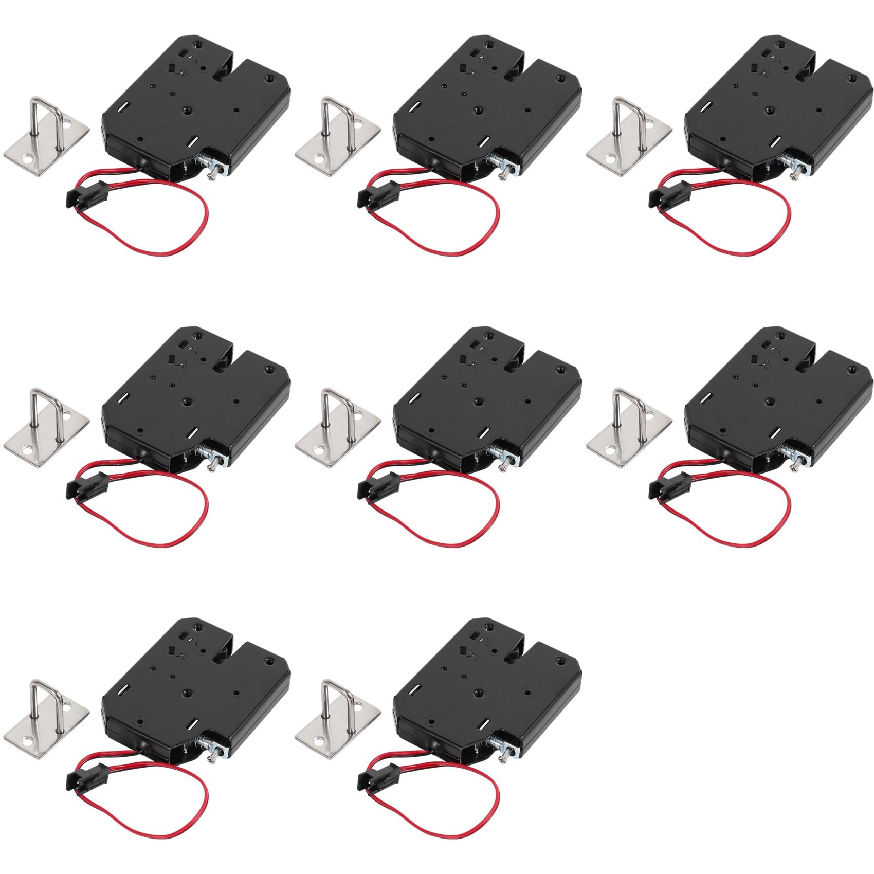 Jnchdghwa Black 8X 12V 2A Electric Magnetic Lock 150Kg/330Lb Fail Safe Holding Force Electromagnetic Door Access Control