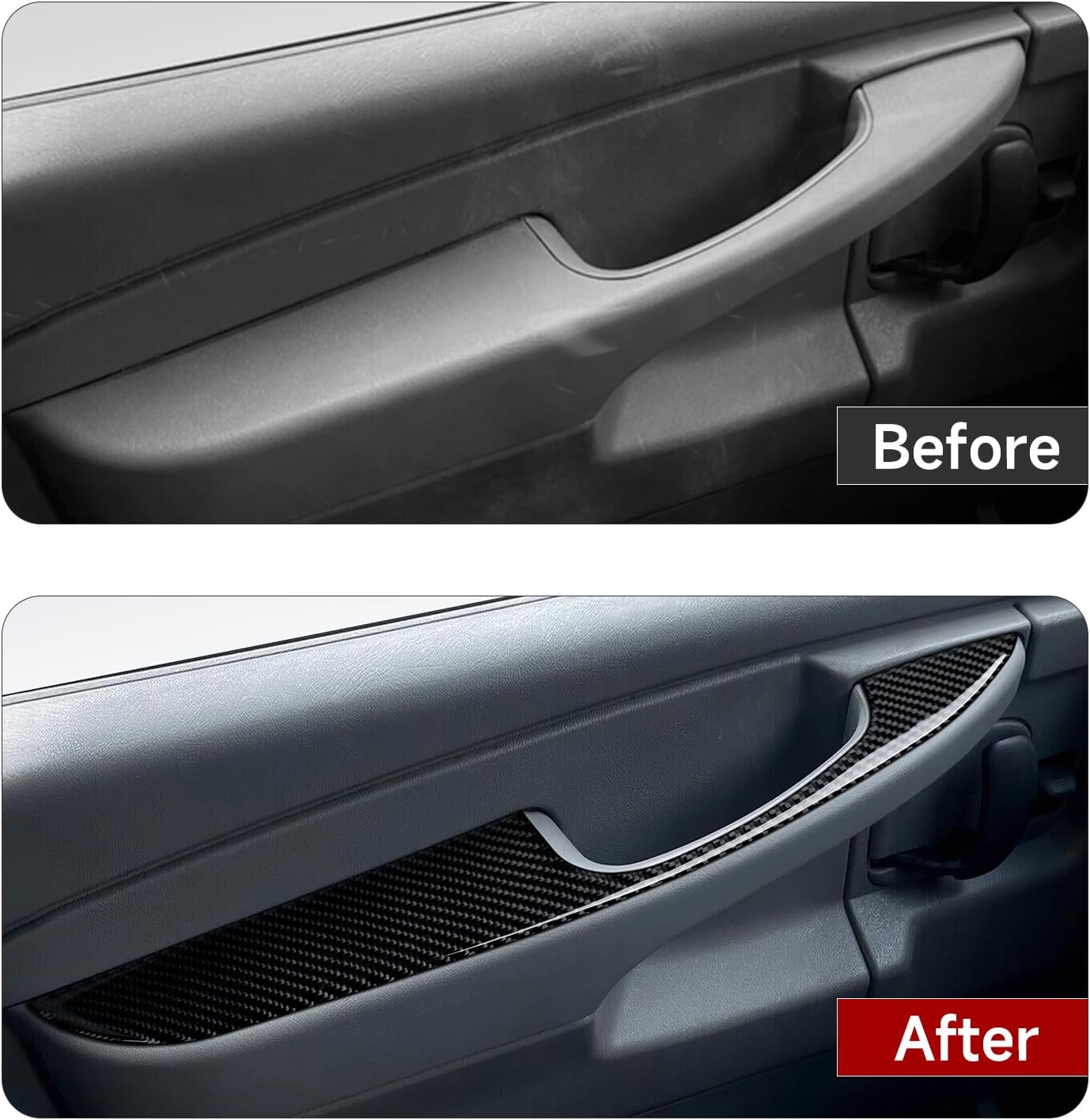 Youtaiche Car Sticker Inner Door Handrail Handle Carbon Fiber Decal Interior Trim Cover for Chevrolet Express/GMC Savana 2003 - Present 1500 2500 3500 Accessories