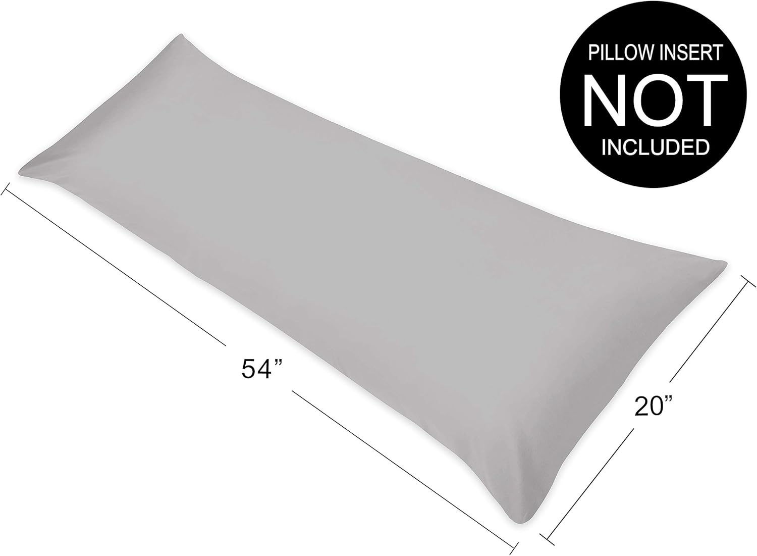 Sweet Jojo Designs Grey Gray Boy, Girl, Unisex/Gender Neutral Body Pillow Cover Case – Decorative Accent Long Couch Kids Bed Pregnancy Pillowcase 54x20