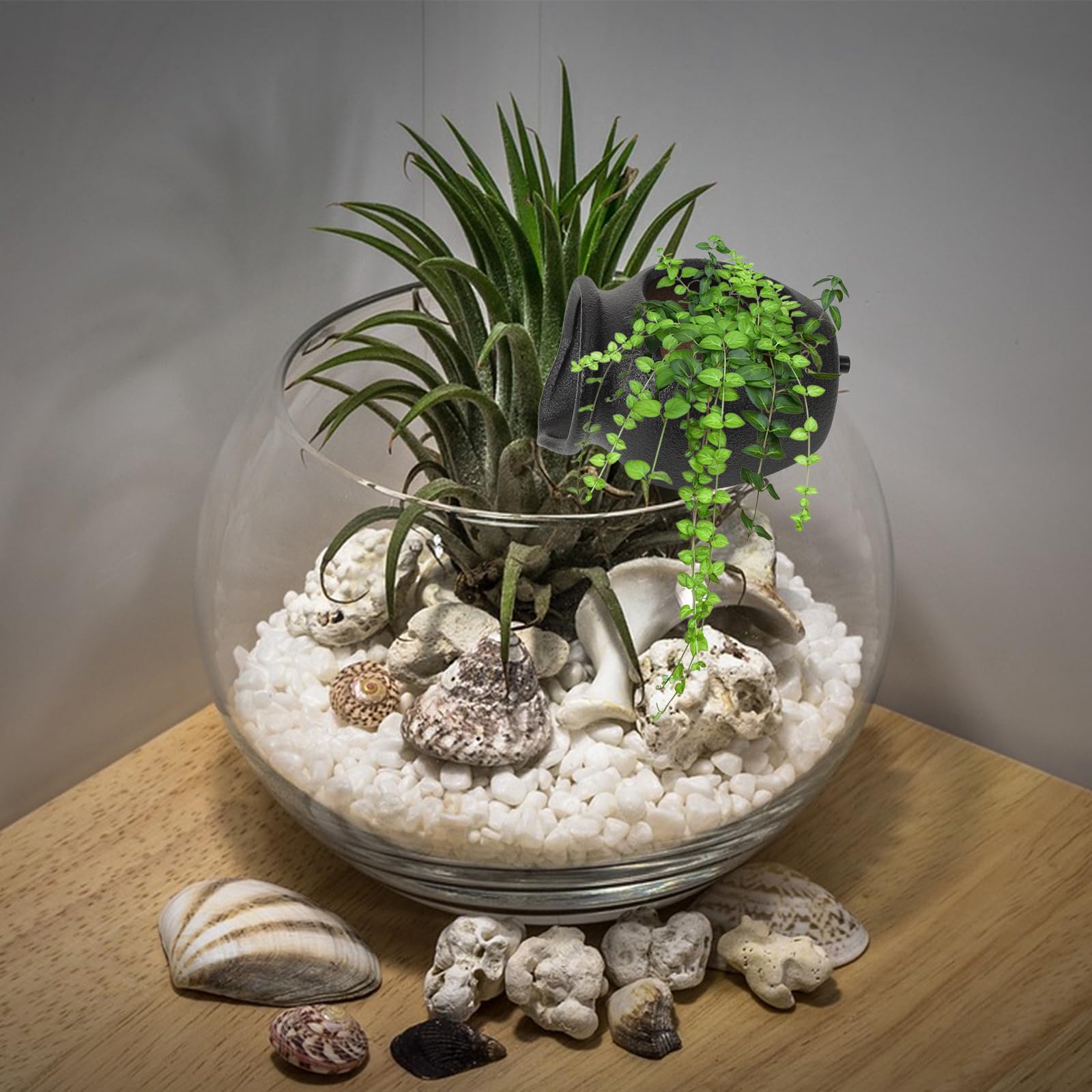 Brocca in ceramica per laghetto, fontana, fontana, fontana, fontana, fontana, fontana, fontana, vaso per piante, vaso per fiori, cortile, decorazioni esterne, acquario, vaso idroponico (nero)