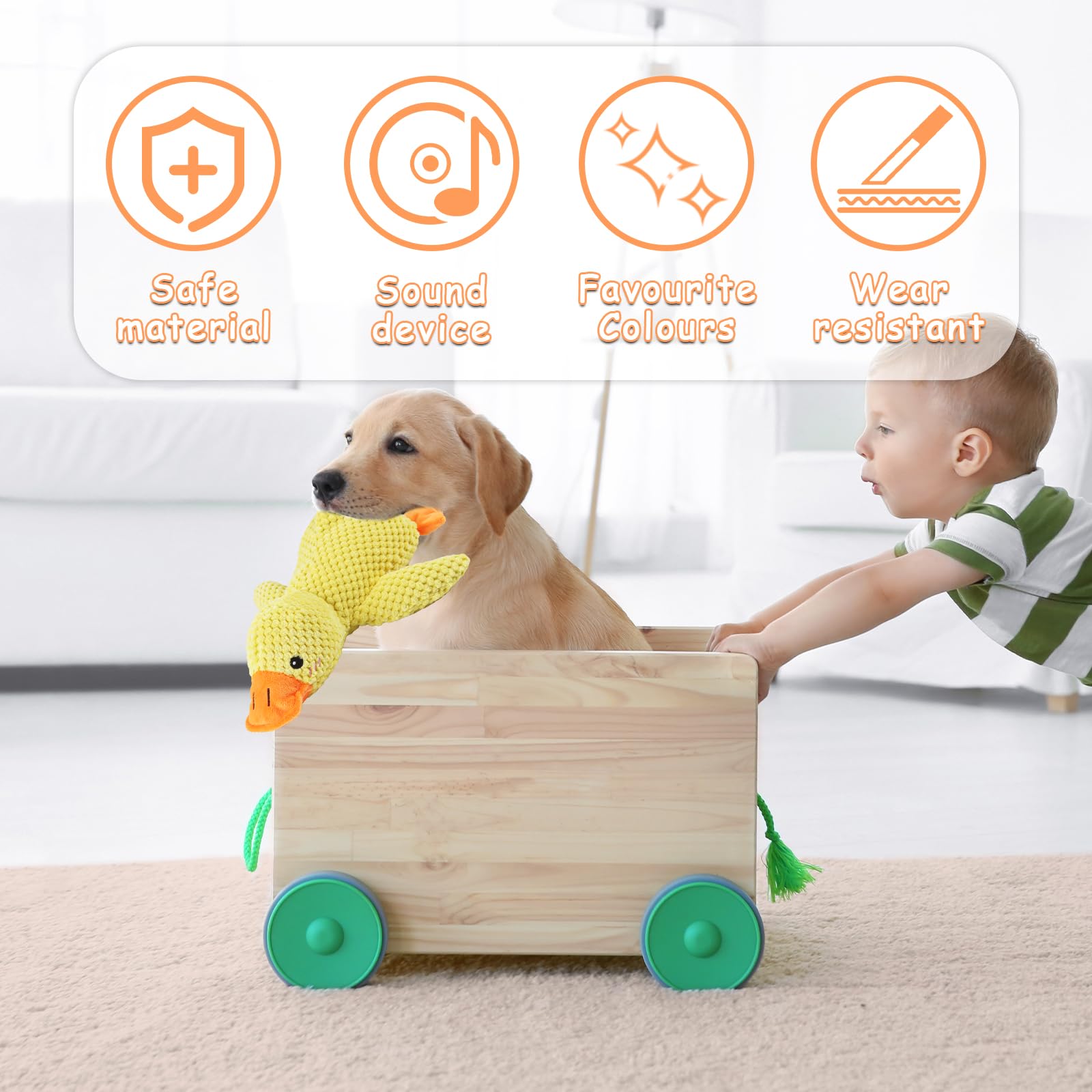 TIVUNORON Anatra Giocattolo per Cani, Anatra Quack-Quack Giocattolo per Cani, Per Animali di Peluche