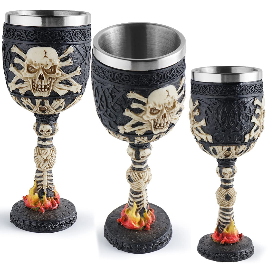 Verre Gothique Squelette Main Calice Médiéval Horreur - Tasse Halloween Avec Doublure Inox