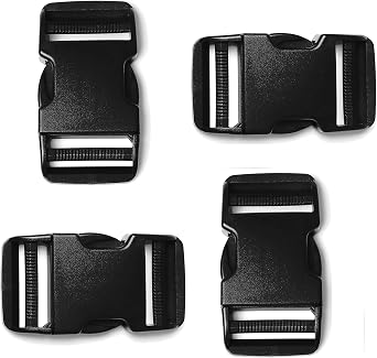 Side Release Buckle, Dual Adjustable No Sewing Clips Quick Release Buckle Replacement for Nylon Webbing Straps
