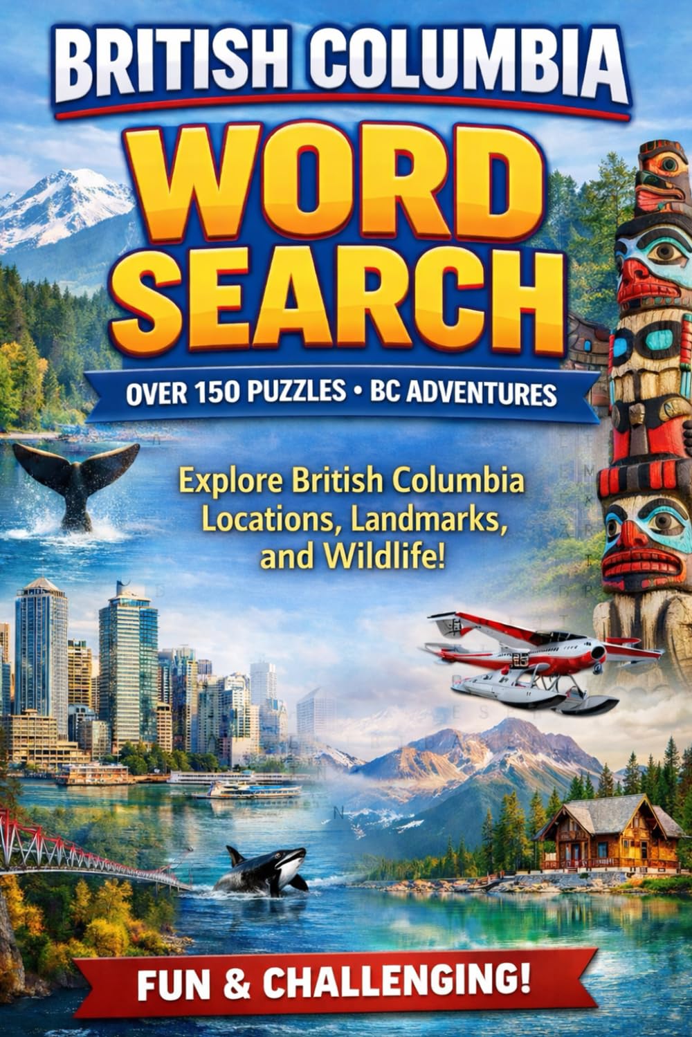 British Columbia Word Search: 150 Scenic Word Search Puzzles Featuring British Columbia’s Cities, Parks, Mountains, and Coastlines (Canadian Tourist Attractions Word Search)