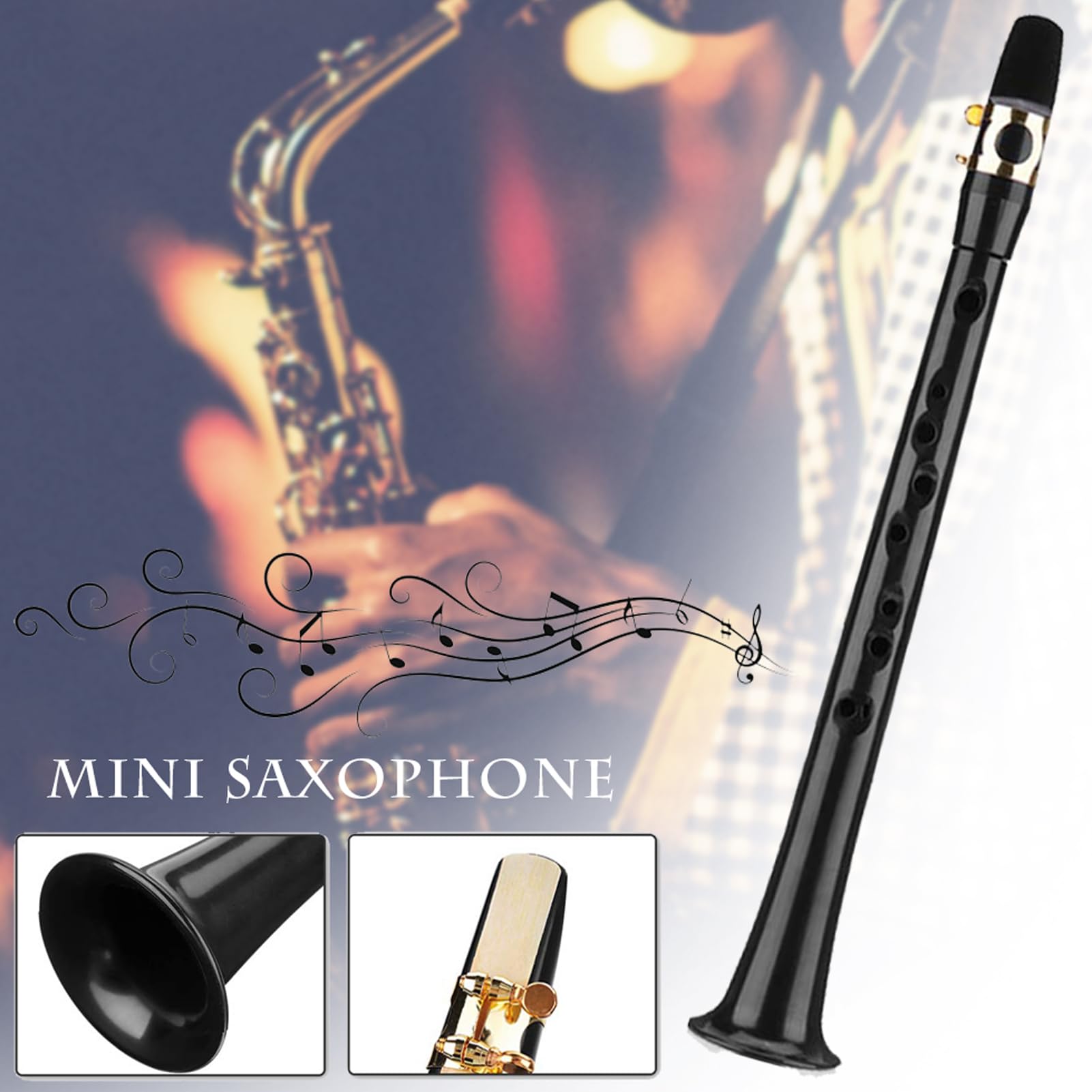 1/2 Kit di sassofono tascabile, Sax Alto Portatile con 4 ance 8 Cuscino dentale e borsa per trasporto | per strumenti a per principianti in sassofono, pratica leggera BB Sassofono