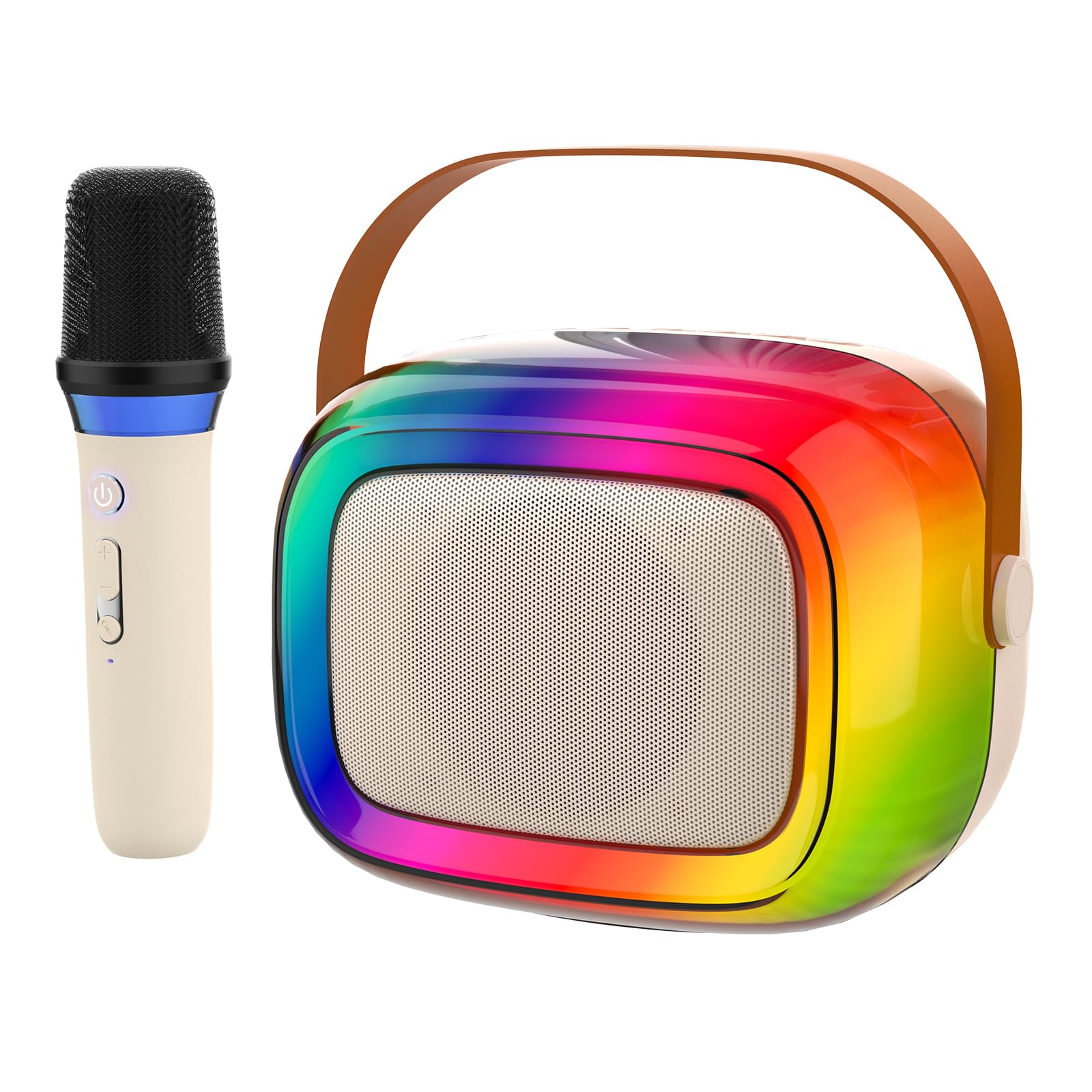 Karaoke Machine for Kids Adults, Mini Portable Bluetooth Speaker with Wireless Microphone, Kids Toys