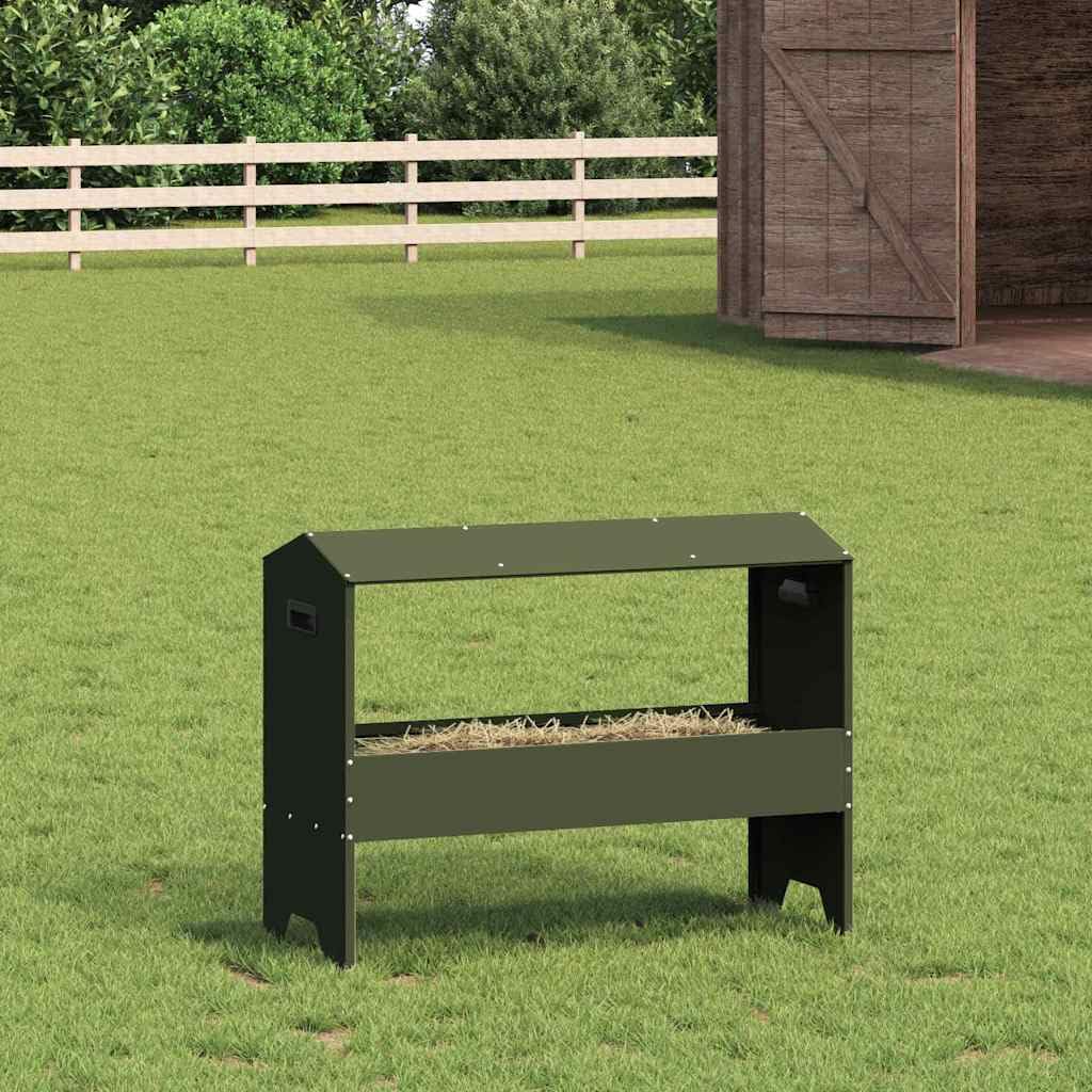 vidaXL Abrevadero para Ganado Verde Oliva 79 x 35 x 62 cm, Comedero Moderno para Ganado, Patio y jardín, Accesorio agrícola, Equipo al Aire Libre