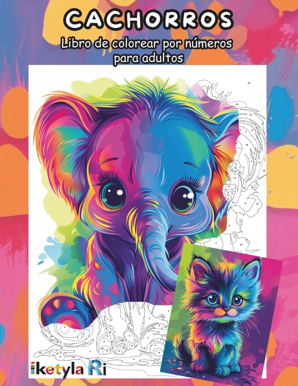 CACHORROS: Libro de colorear por números para adultos