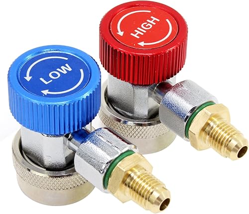 Miniatura 4 de OCR Adaptador de conector de acoplador rápido R134A, alto y bajo ajustable con destello macho de 14"