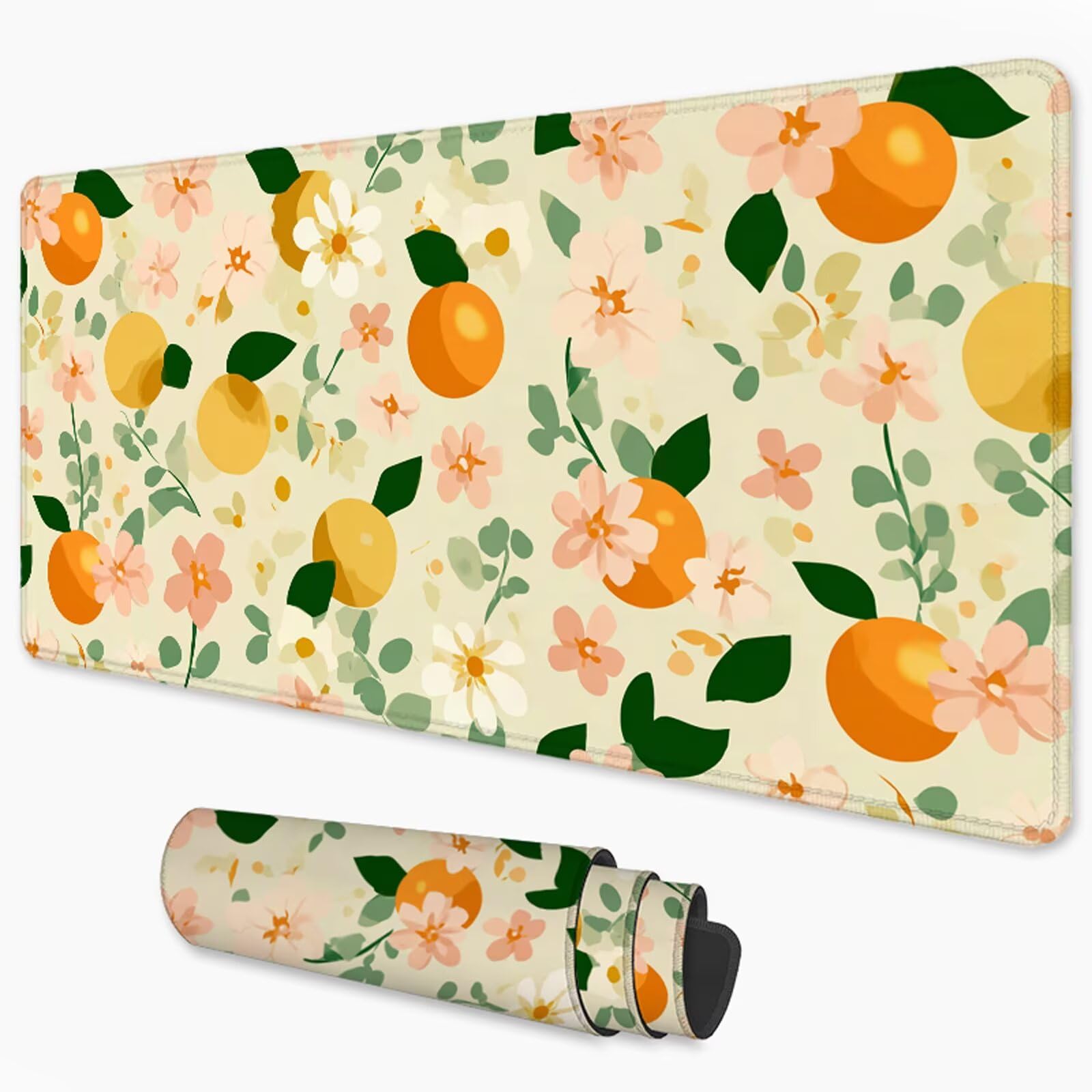 Pomarańczowa podkładka pod mysz XXL 1000 x 500 mm pod biurko z wodoodporną powierzchnią i antypoślizgową podstawą, podkładka pod mysz do biura, komputera, poprawia dokładność i szybkość 3Y-417