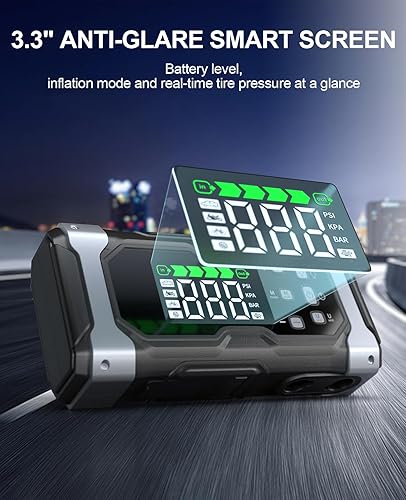 Miniatura 5 de Arrancador de 9000 A con compresor de airedeflector de 150 PSI, amplificador portátil de 12 V para automóvil (todo a gas14 L diesel), paquete de