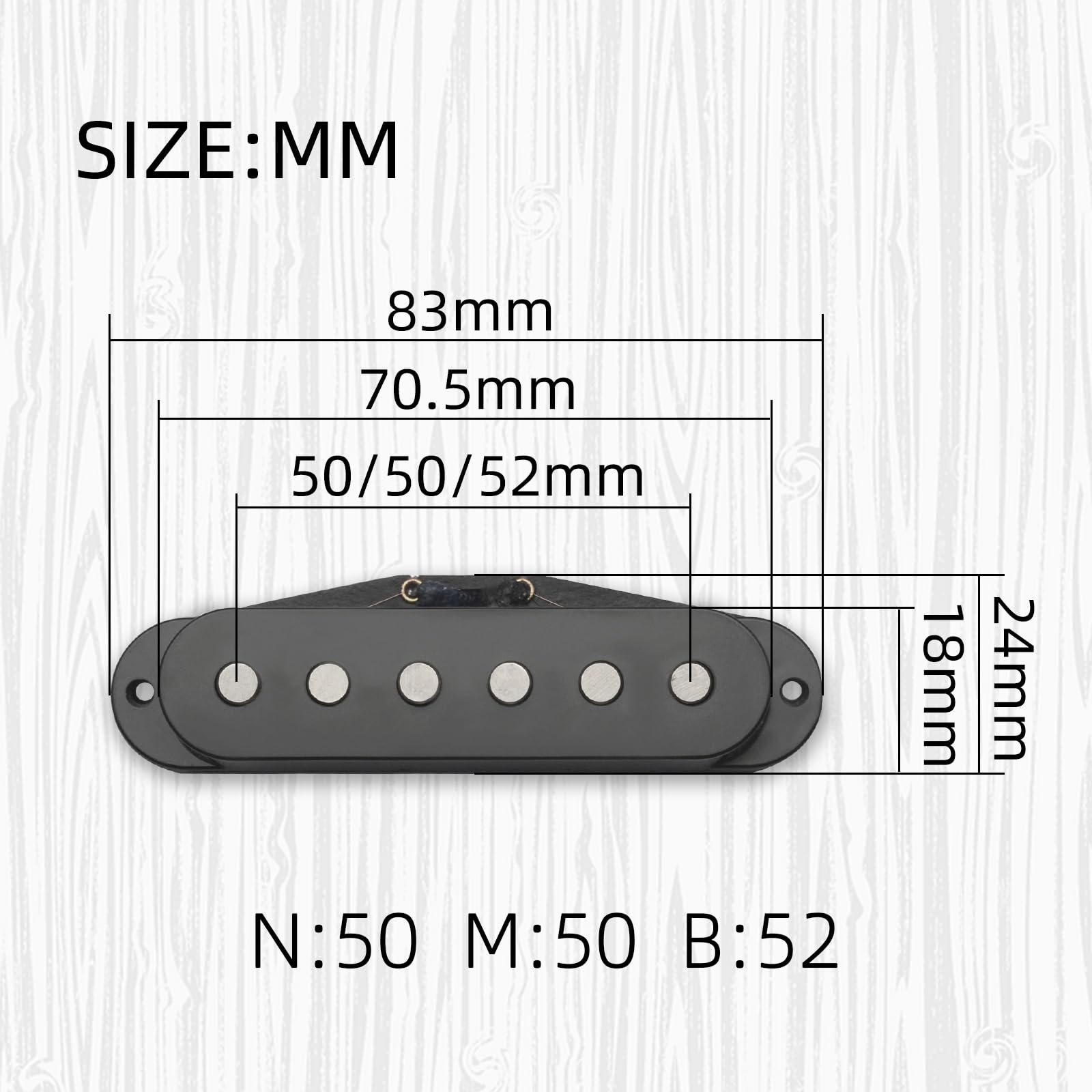 MAXCHEER Alnico Lot de 5 micros à bobine simple pour guitare électrique Strat Squier Noir