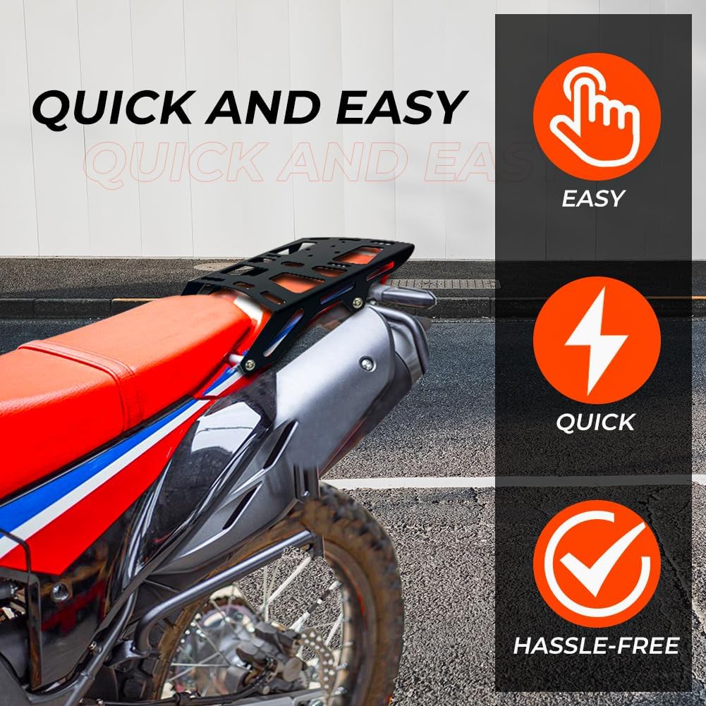 for Honda CRF300L Rally ABS 2021-2024 Rally Rear Luggage Rack Carrier Mount Aluminum Cargo Rack Tail Rack Support Shelf CRF300L Accessories