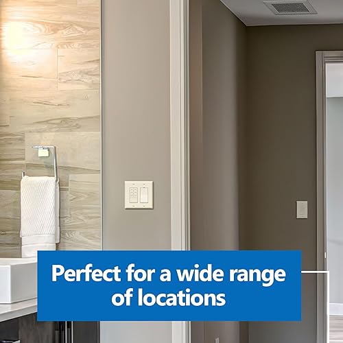 Vista 26 de LIDER Interruptor temporizador de cuenta regresiva de 30 minutos con placa de pared, 1-5-10-15-20-30 minutos, para iluminación o ventiladores, Blanco