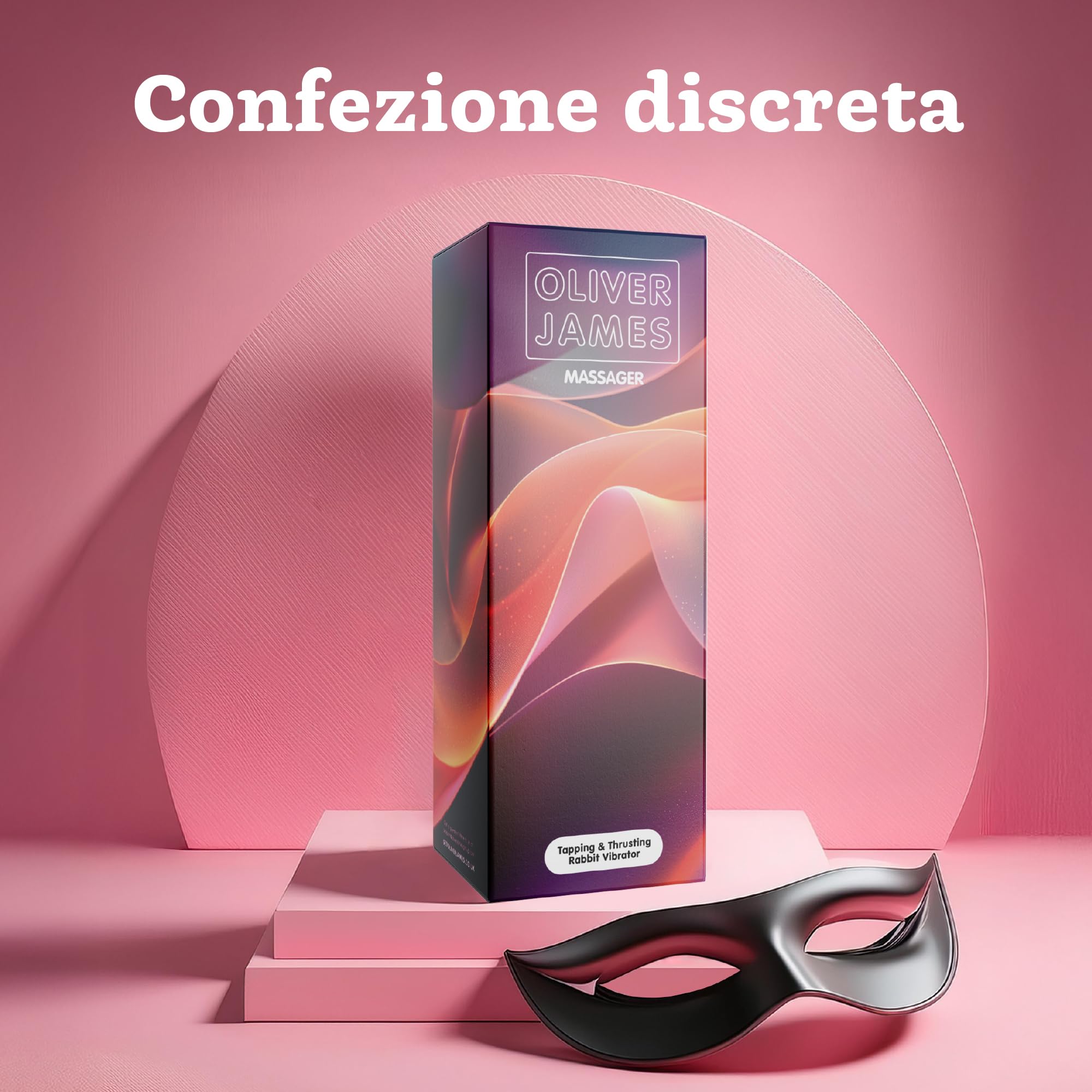 Oliver James Vibratore Rabbit 3-in-1 – Dildo a Spinta Discreto con 10 Vibrazioni, 10 Tap Tapping e 3 Modalità di Spinta | Stimolatore G-Spot e Clitorideo Impermeabile per Donne e Coppie