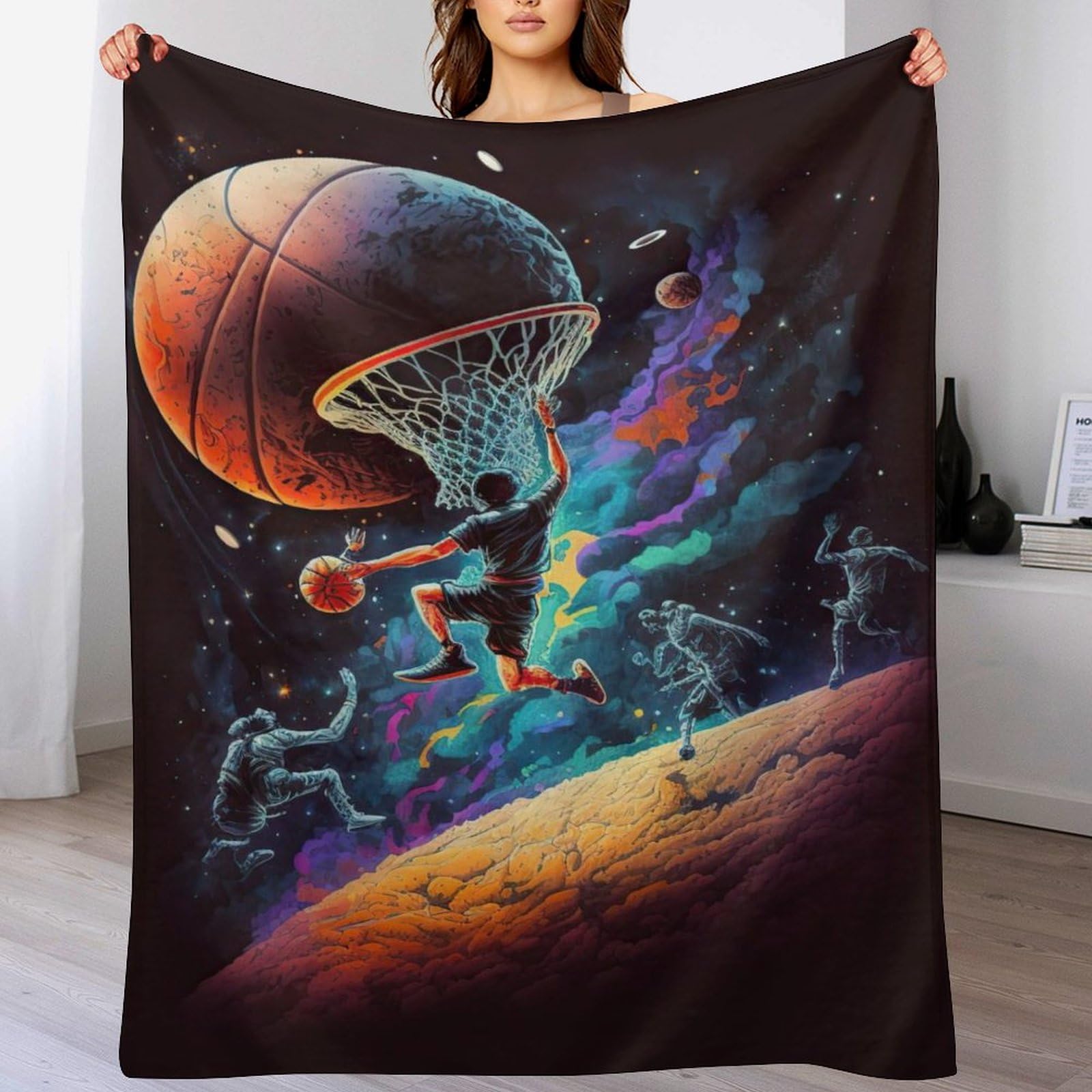 Couverture basket-ball 3D en flannel 140x180cm idée cadeau garçon