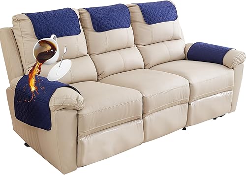 Miniatura 21 de Funda para Reposabrazos de Sofá, Funda para Reposacabezas de Silla Reclinable, Funda de Sillón con Bolsillos, Protector Acolchado Antideslizante de