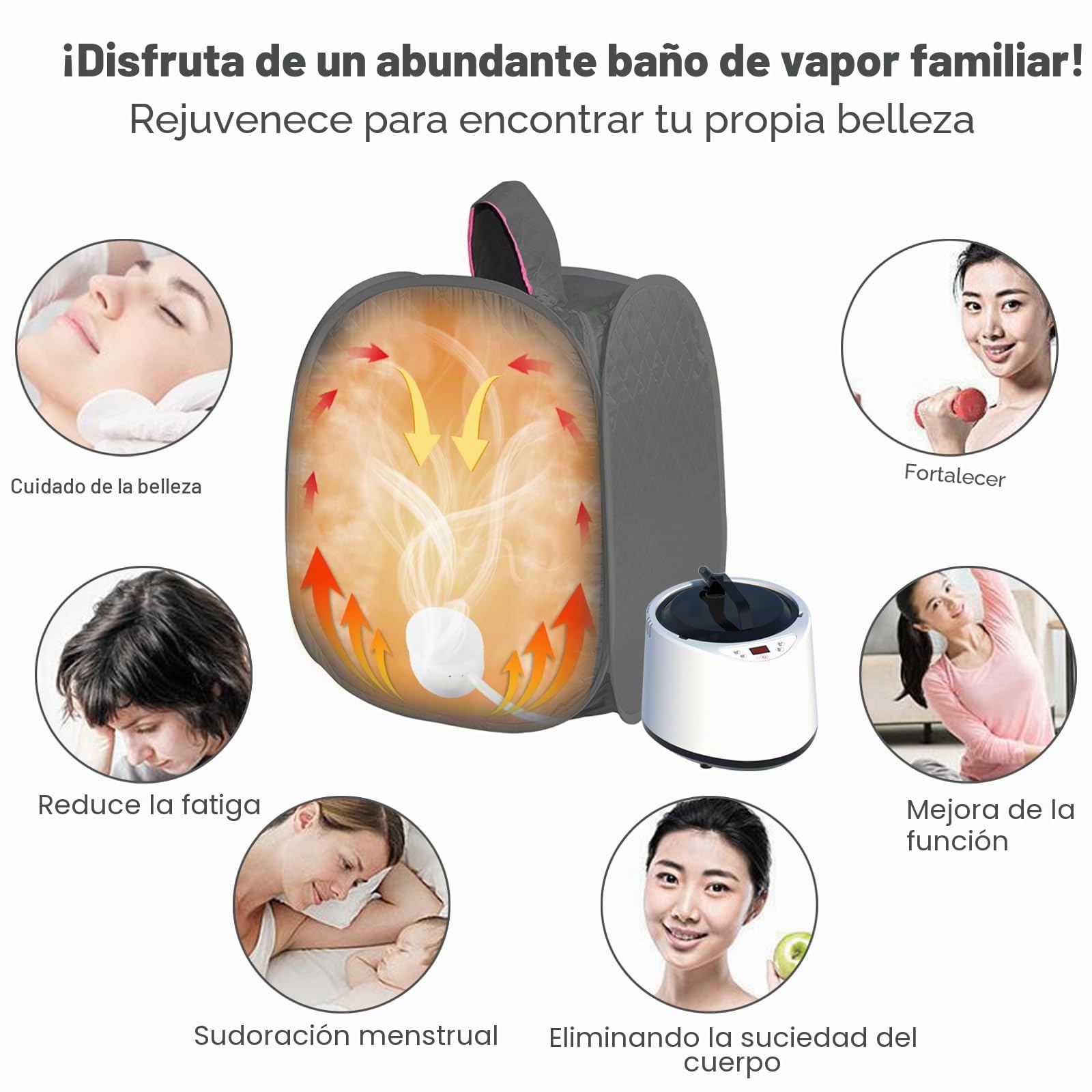 Sauna de vapor para el hogar, sauna plegable para el hogar, sauna de vapor de 2 litros, con tienda de sauna y mando a distancia, temperatura portátil, sauna infrarroja para spa o sauna doméstica